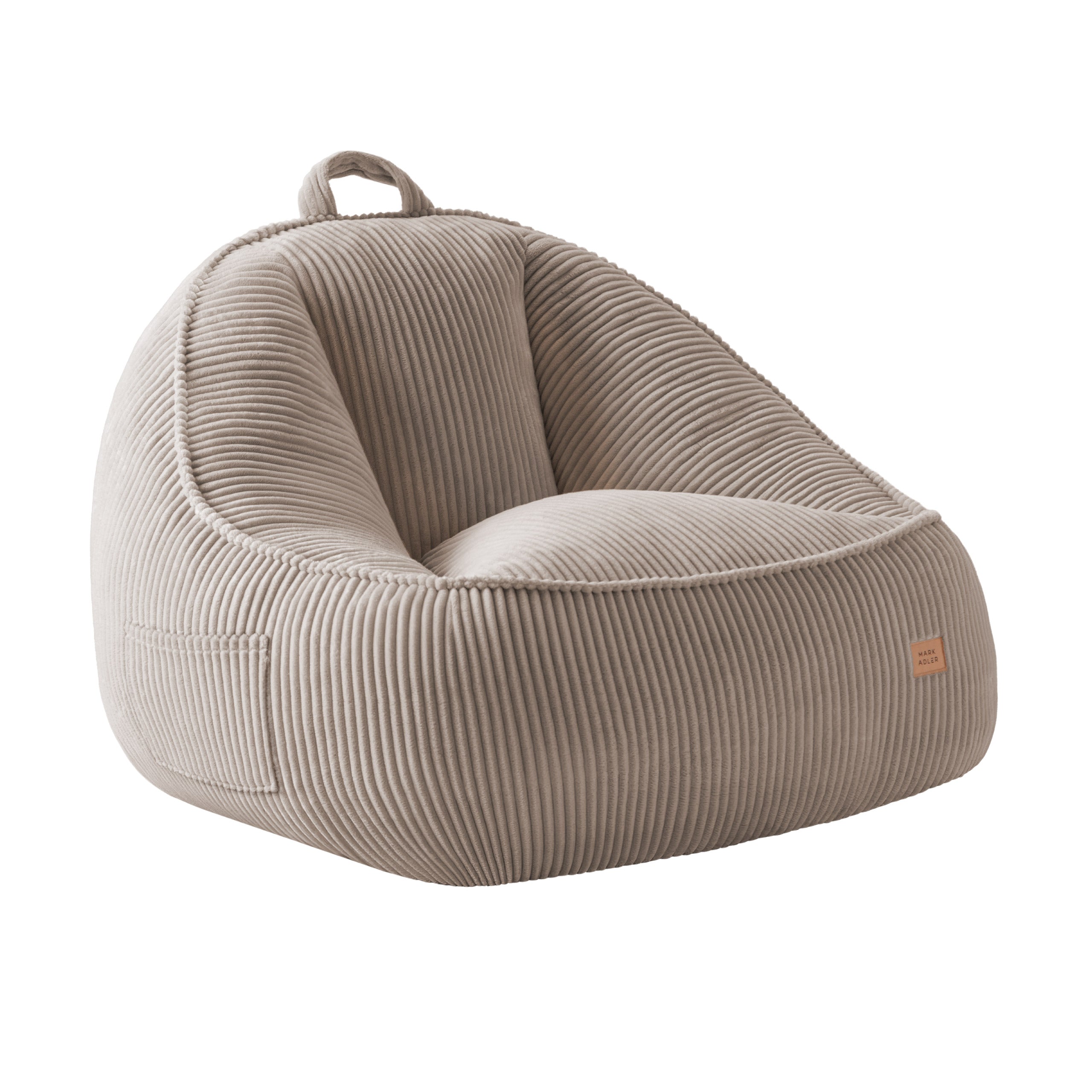 Poltrona pouf con schienale in velluto a coste Mark Adler Comfy 4.0 Taupe