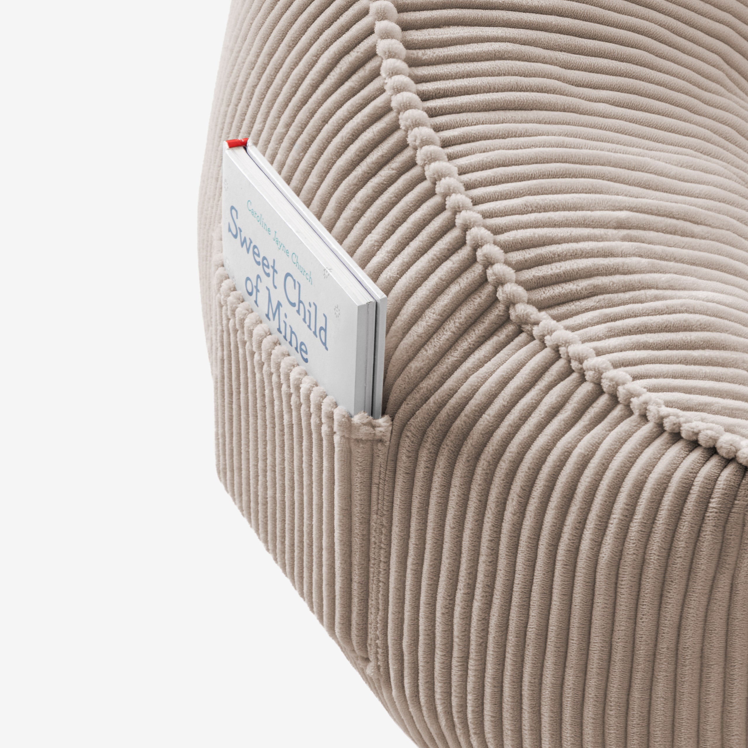 Poltrona pouf con schienale in velluto a coste Mark Adler Comfy 4.0 Taupe
