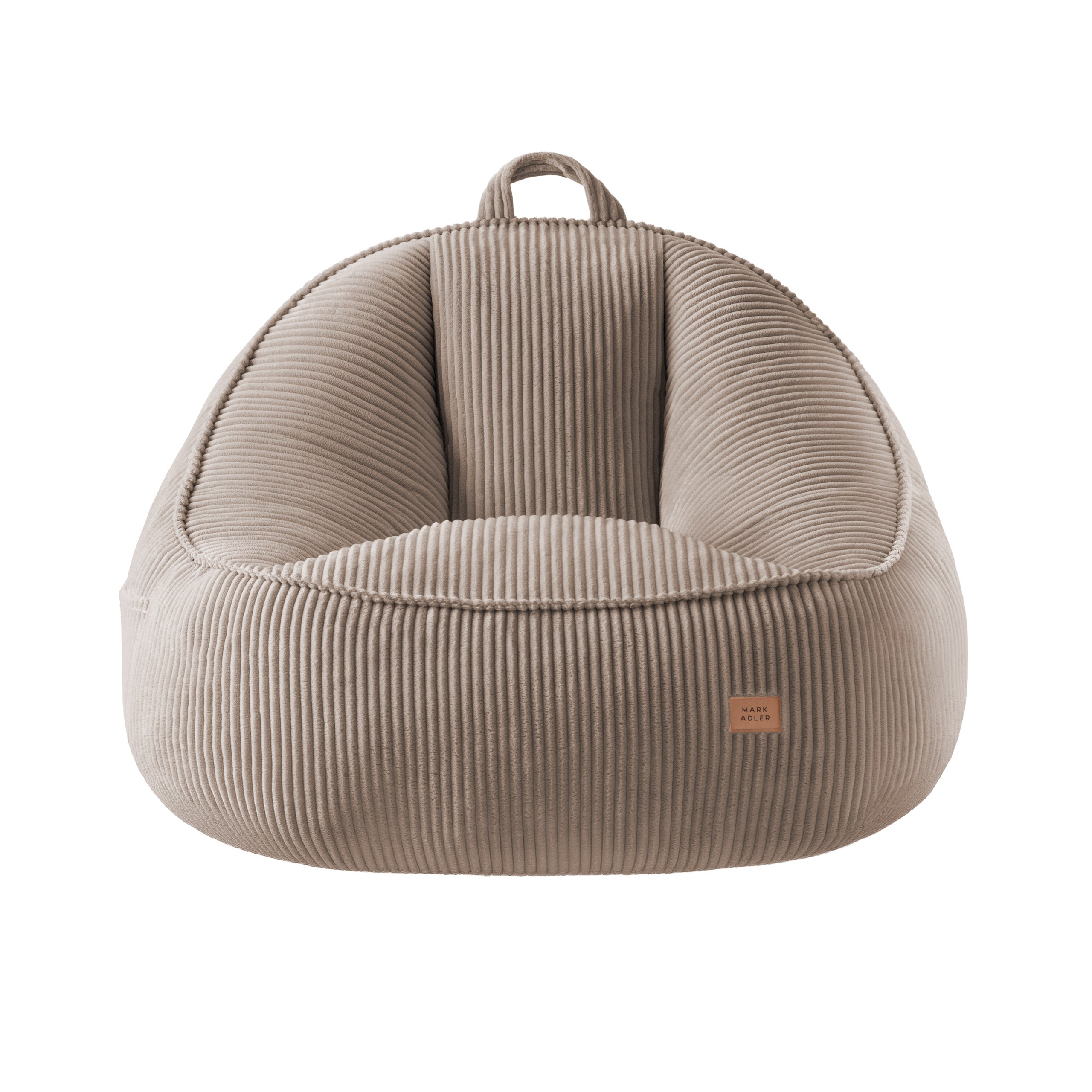 Poltrona pouf con schienale in velluto a coste Mark Adler Comfy 4.0 Taupe