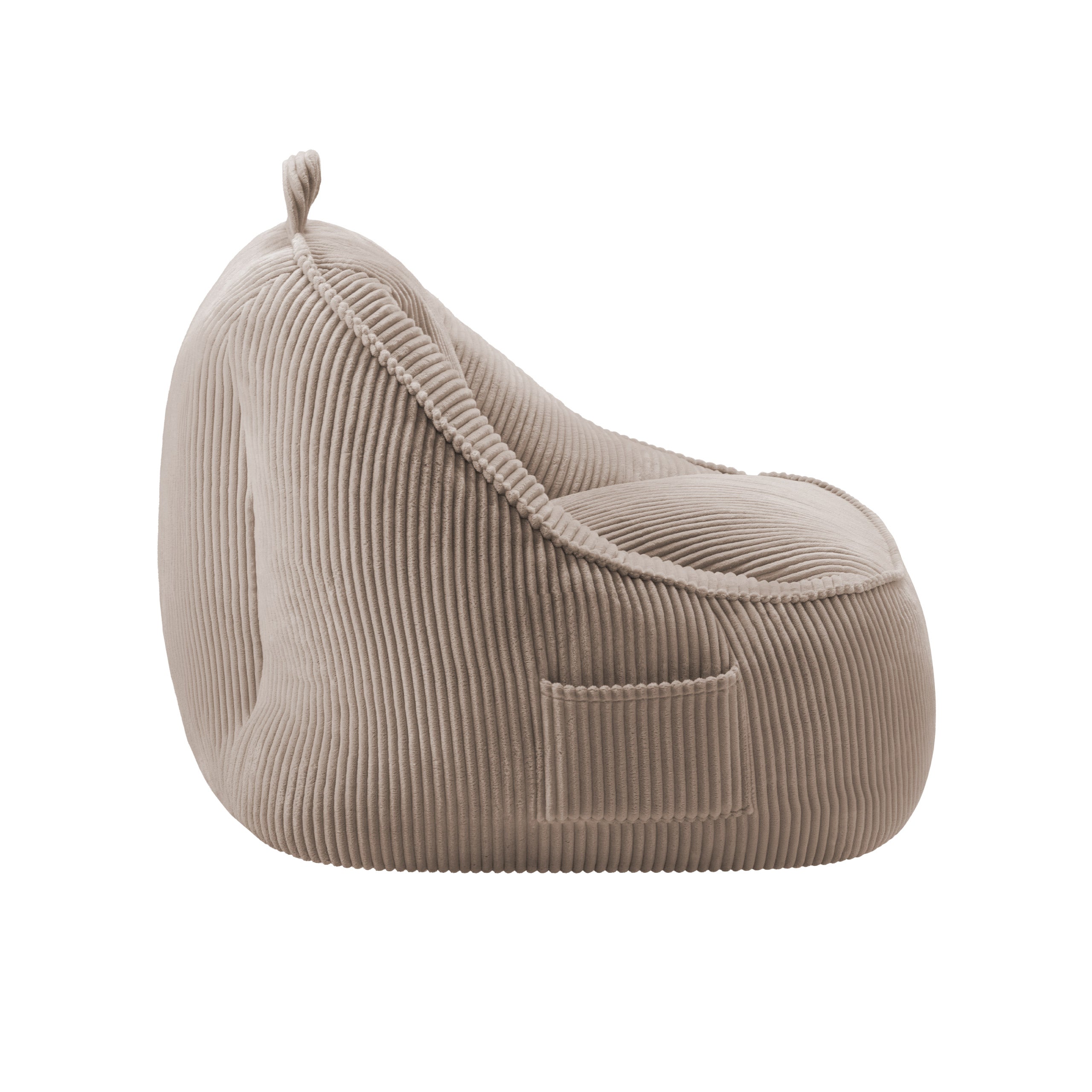 Poltrona pouf con schienale in velluto a coste Mark Adler Comfy 4.0 Taupe