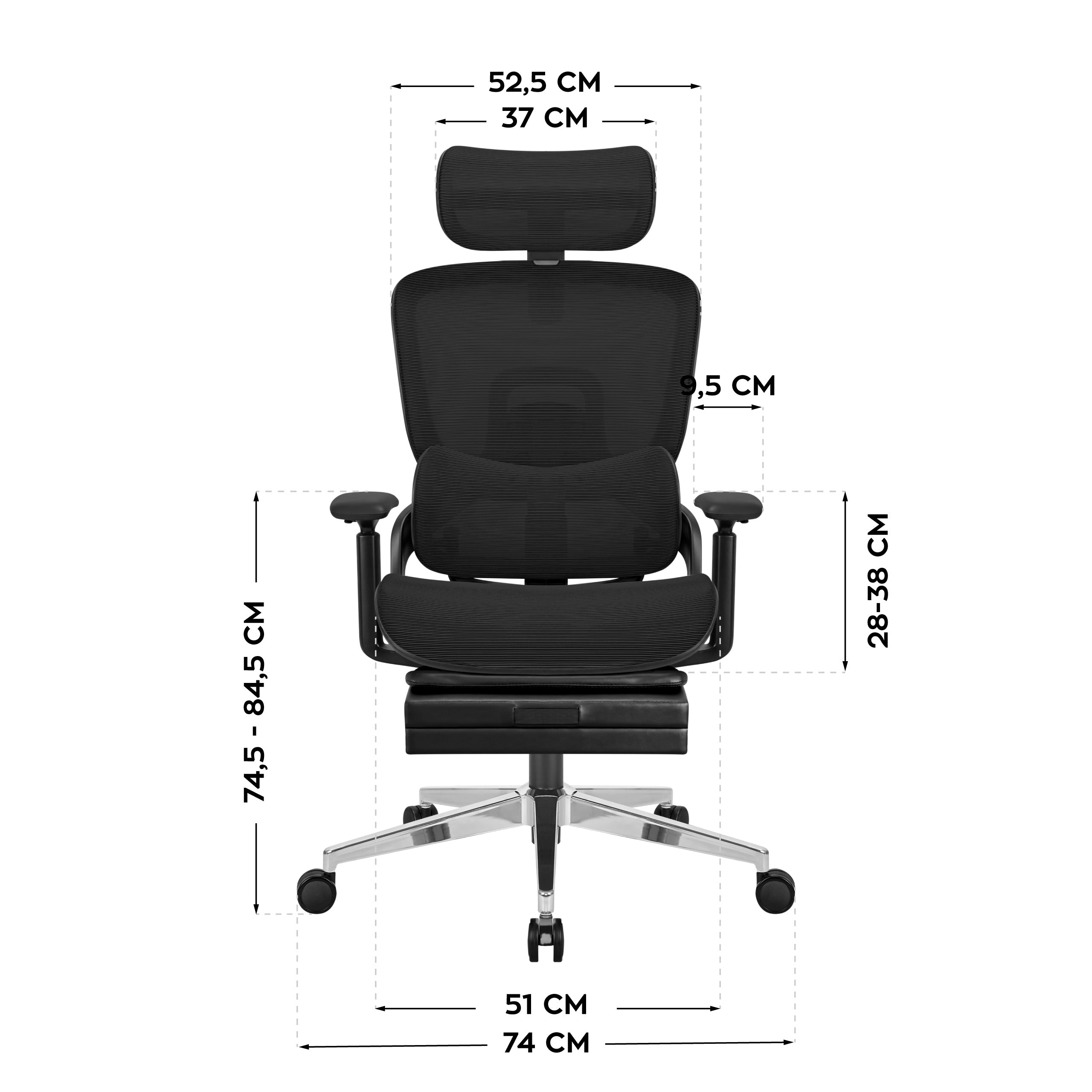 Poltrona ergonomica con poggiapiedi Mark Adler Expert 9.3 Black