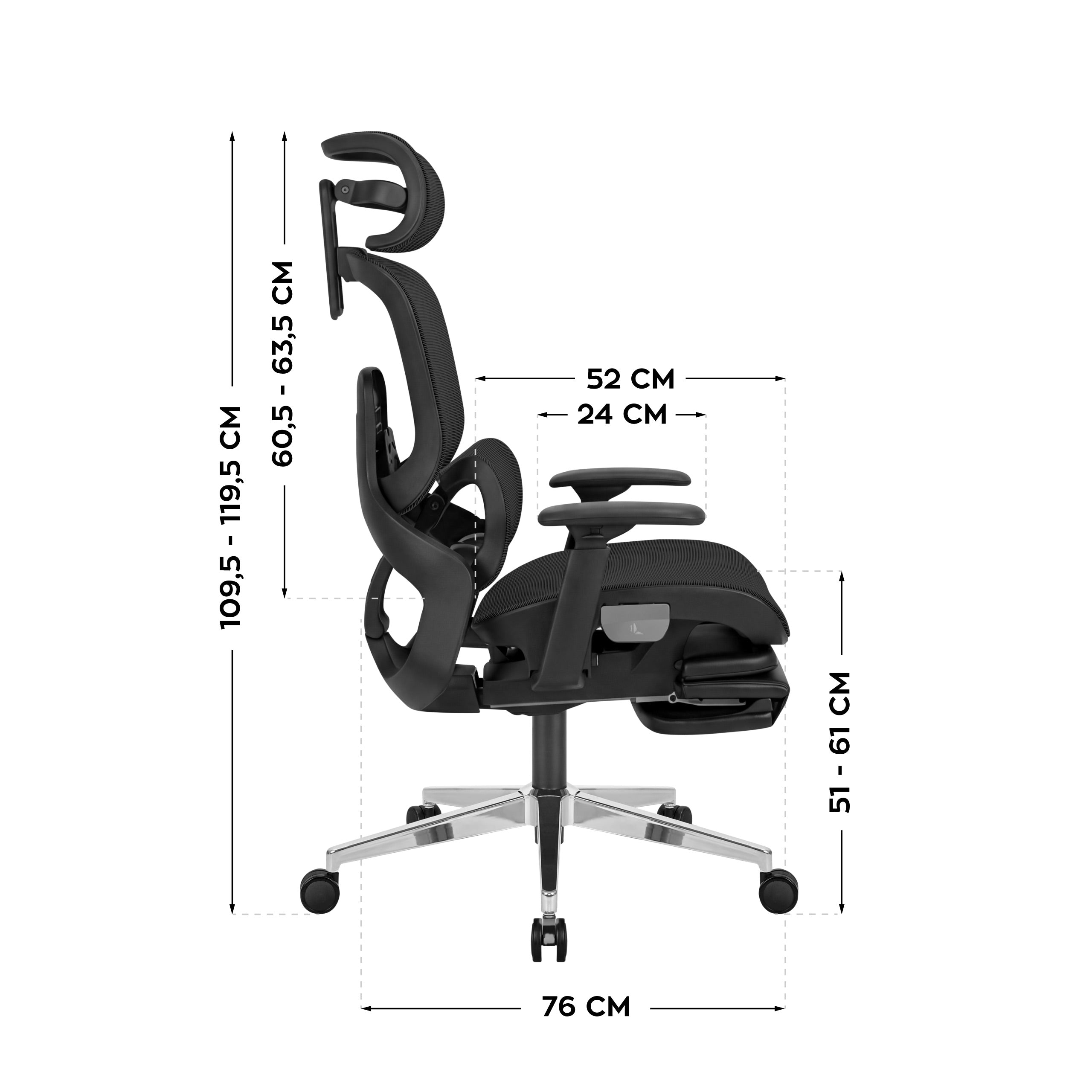 Poltrona ergonomica con poggiapiedi Mark Adler Expert 9.3 Black