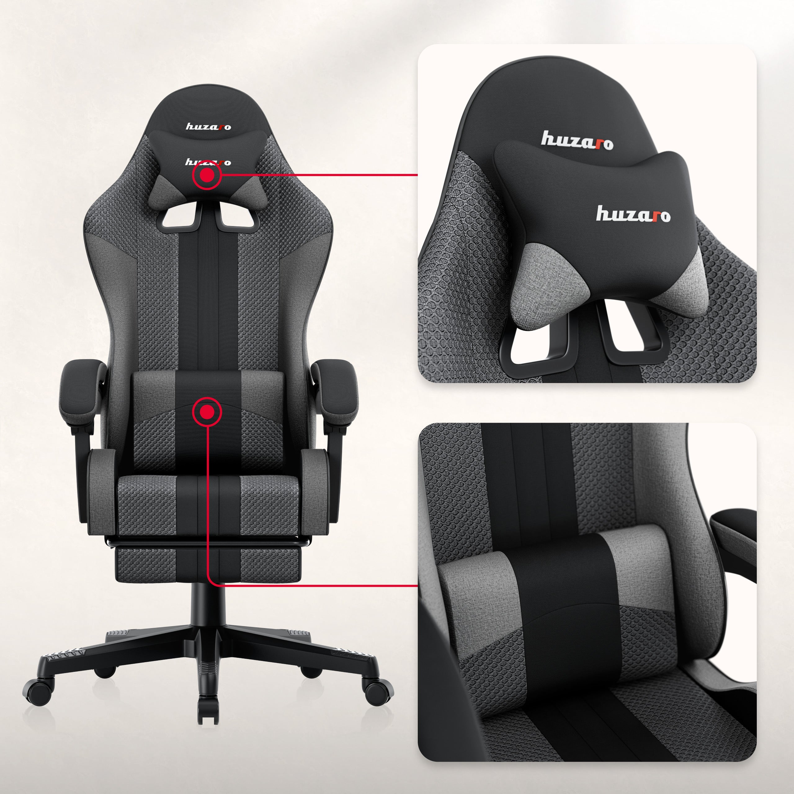 Poltrona da gaming Huzaro Force 4.7 Grey Mesh