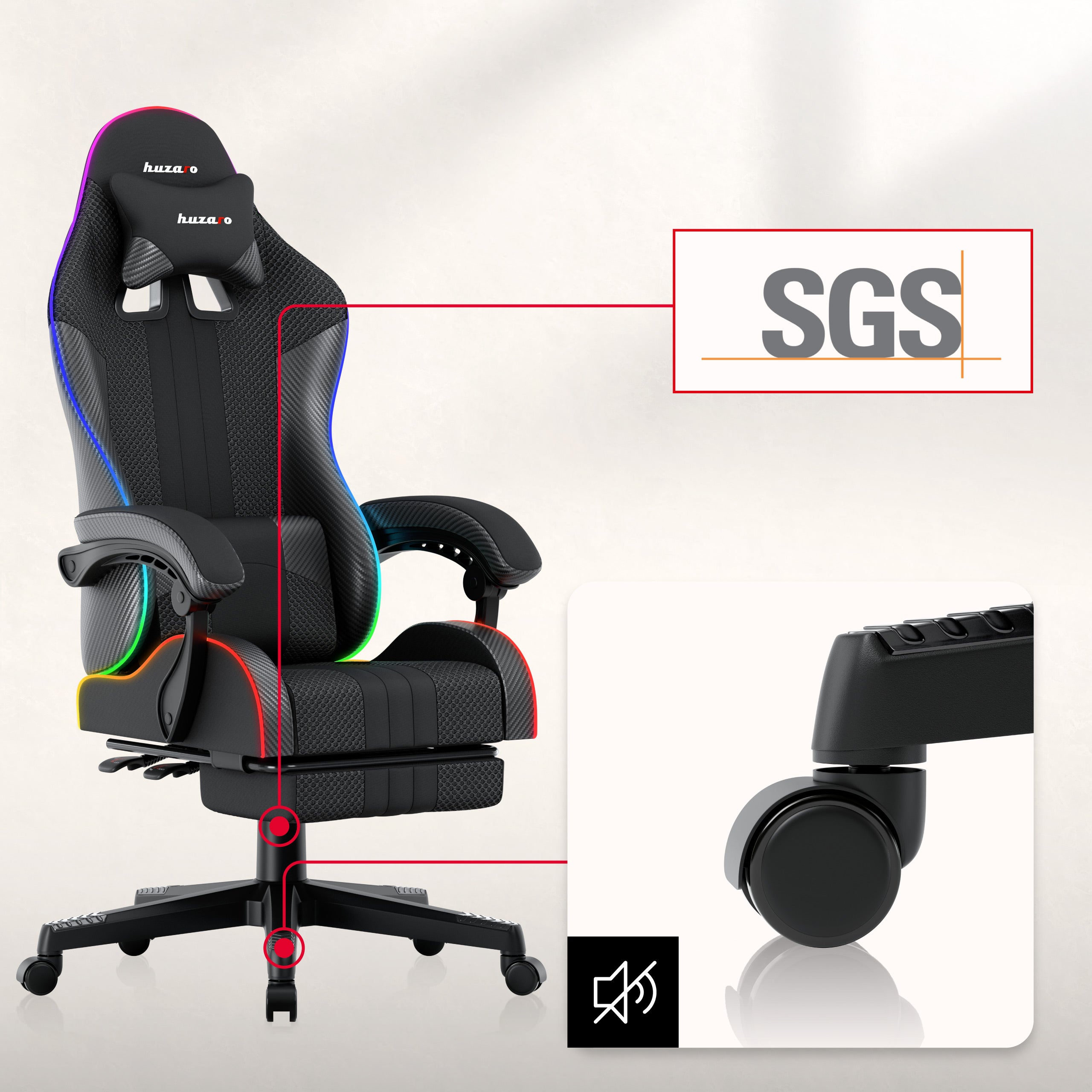 Poltrona da gaming HUZARO Force 4.7 RGB Mesh