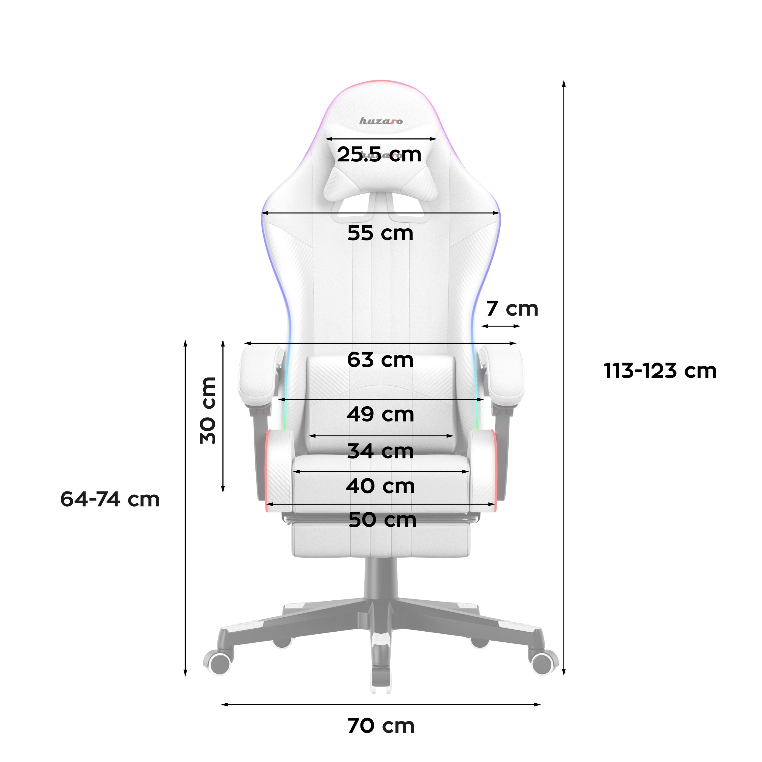 Poltrona da gaming HUZARO Force 4.7 White RGB