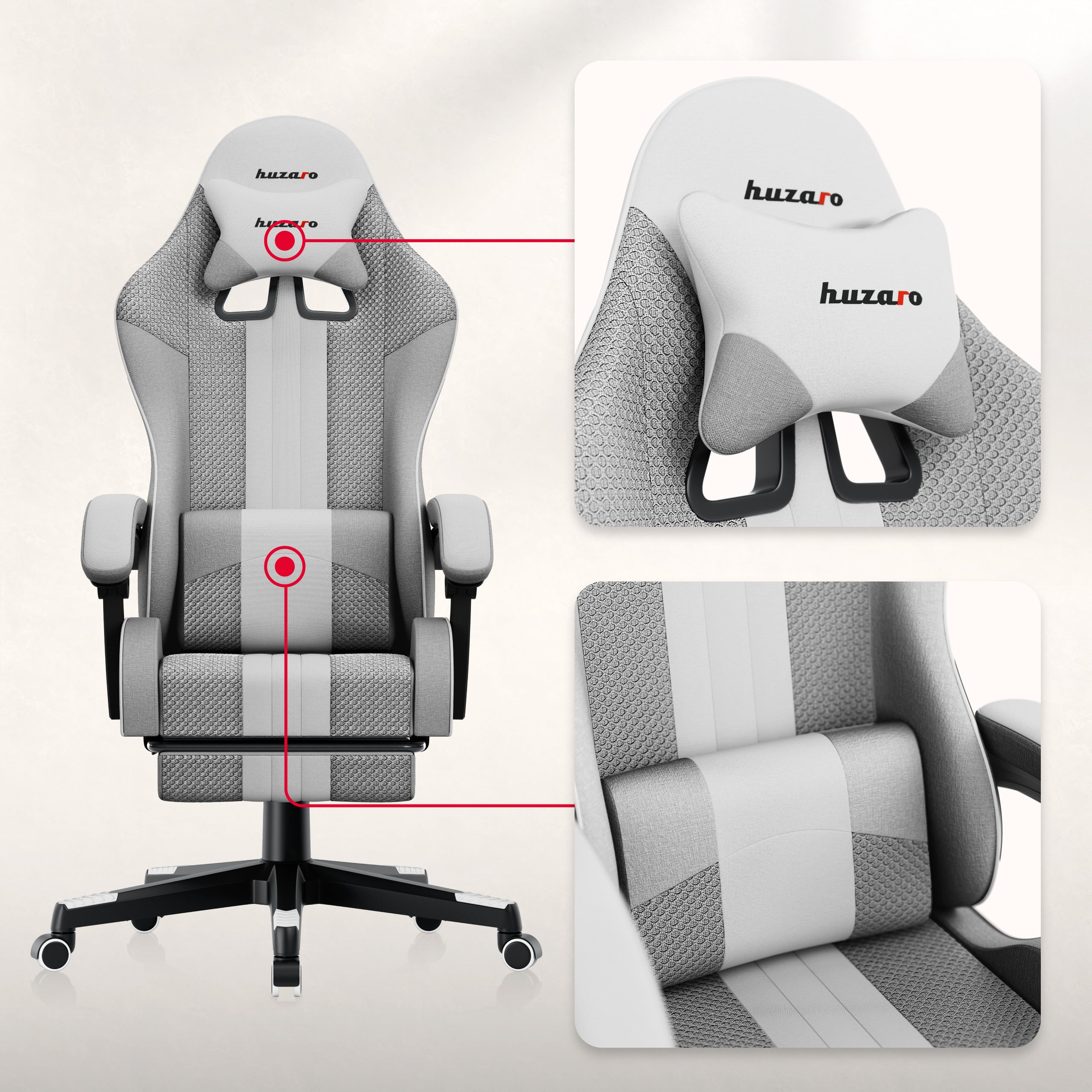 Poltrona da gaming HUZARO Force 4.7 White Mesh
