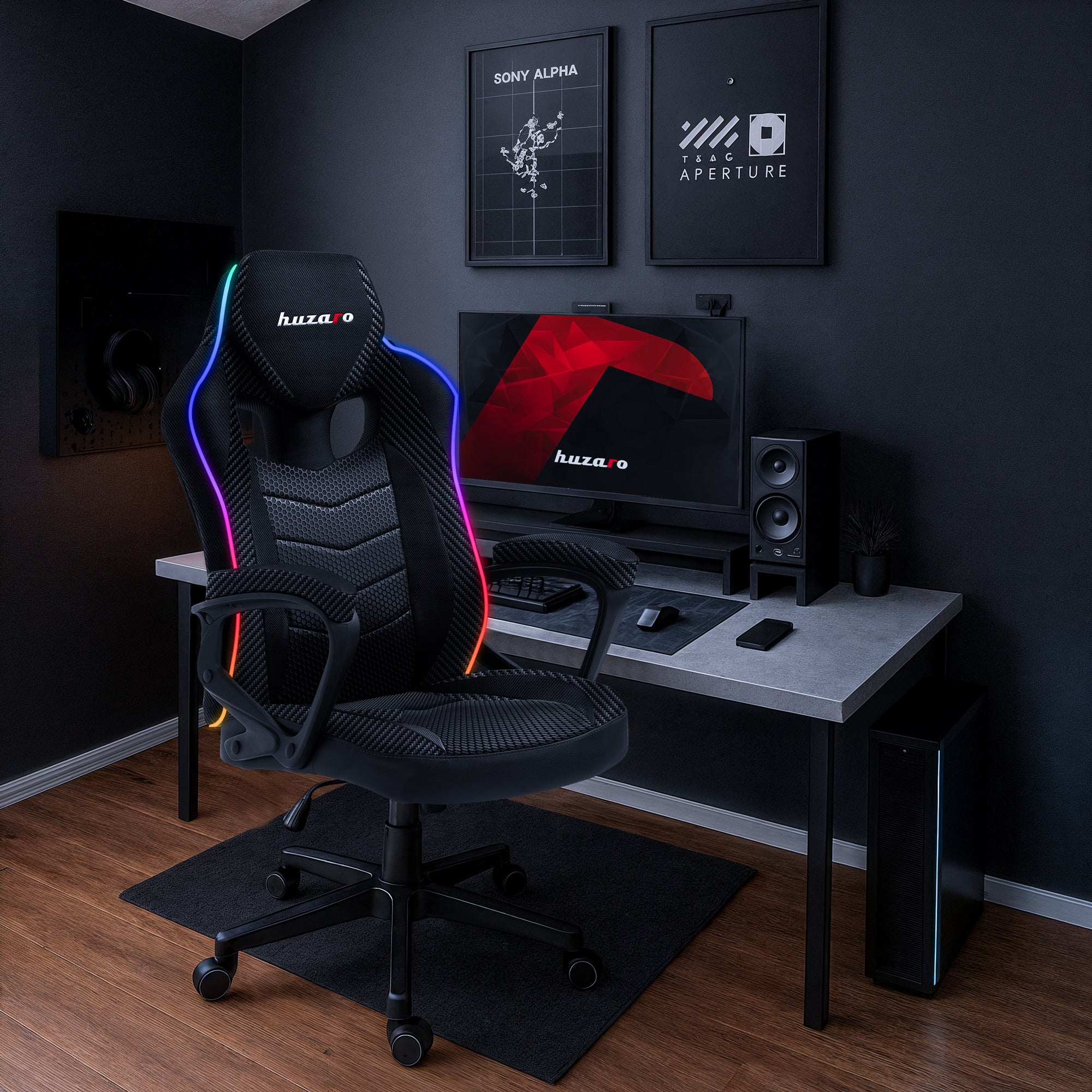 Poltrona da gaming Huzaro Force 2.5 RGB Carbon Mesh