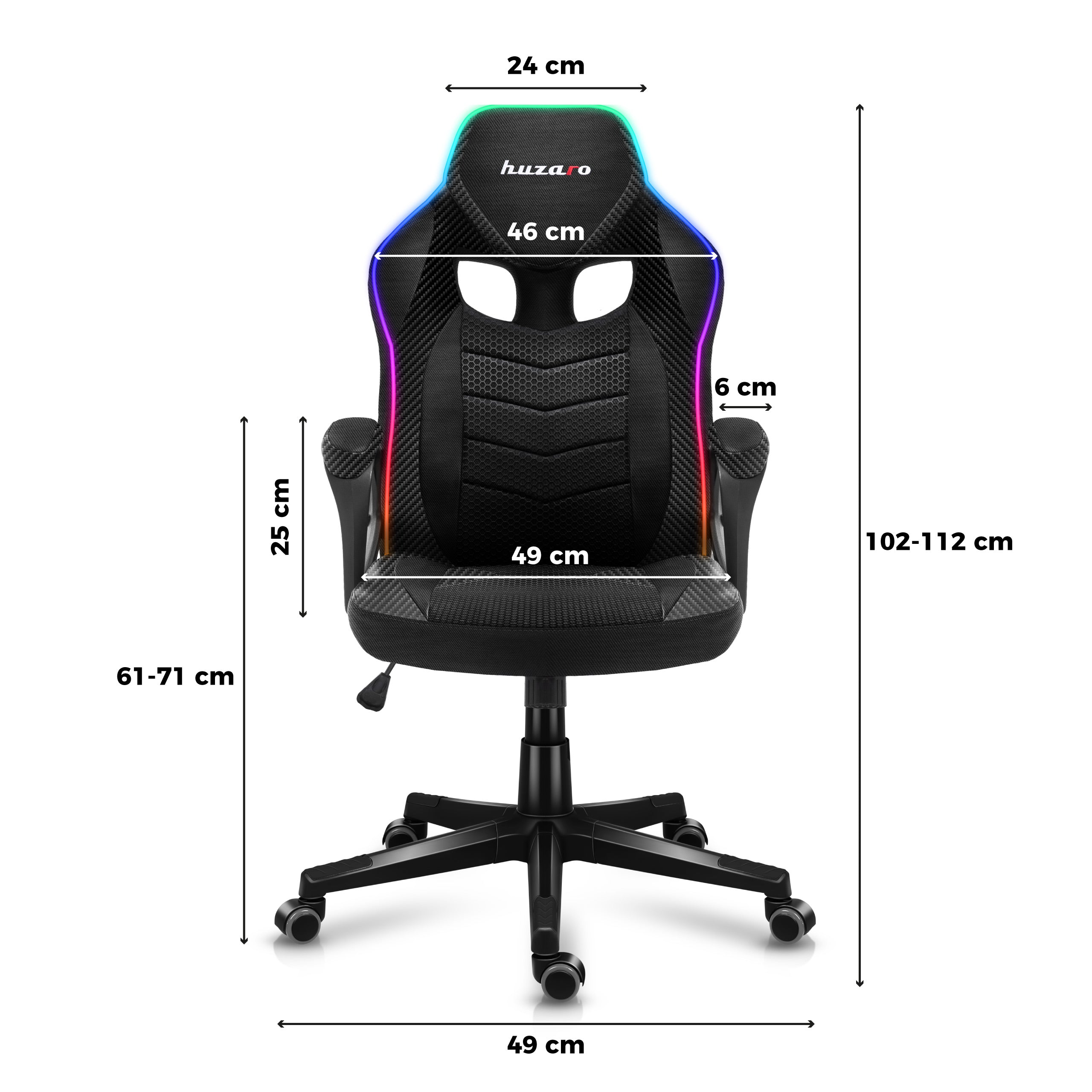 Poltrona da gaming Huzaro Force 2.5 RGB Carbon Mesh