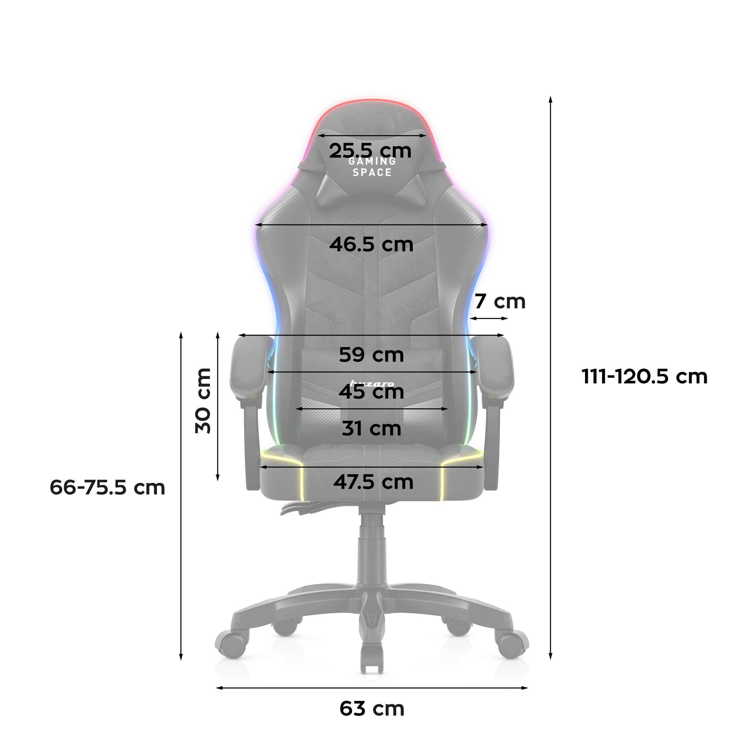 Poltrona da gaming in velluto Huzaro Force 2.7 RGB Black