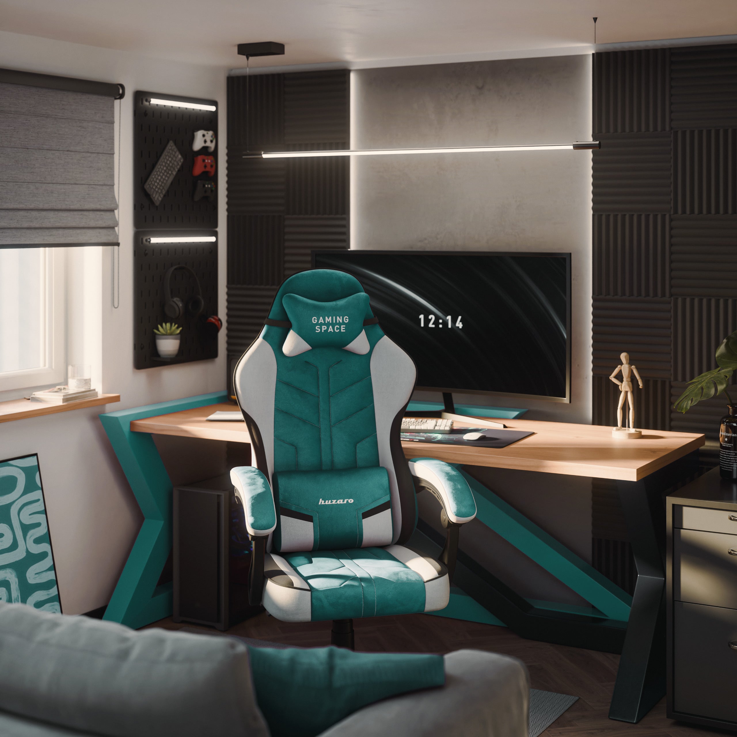 Poltrona da gaming in velluto Huzaro Force 2.7 Green