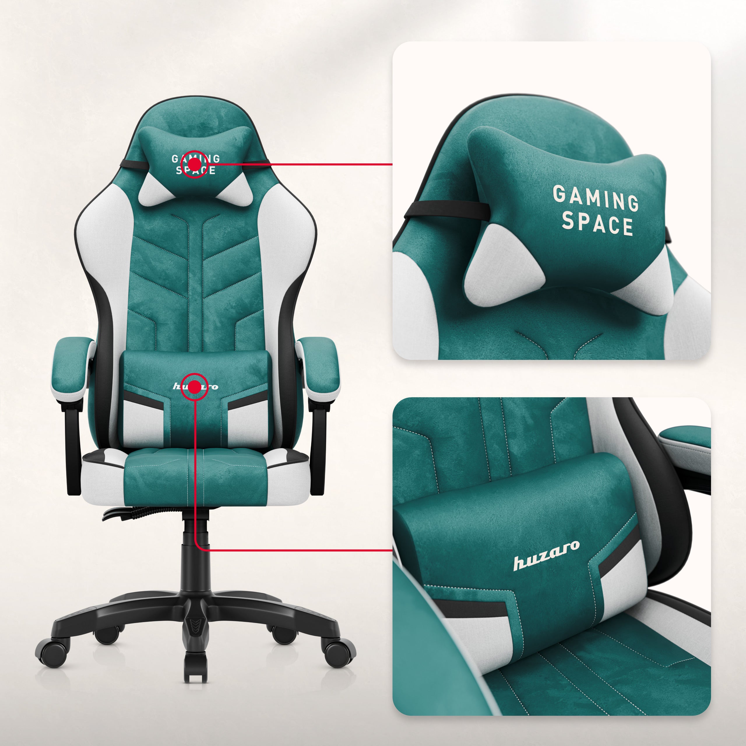 Poltrona da gaming in velluto Huzaro Force 2.7 Green