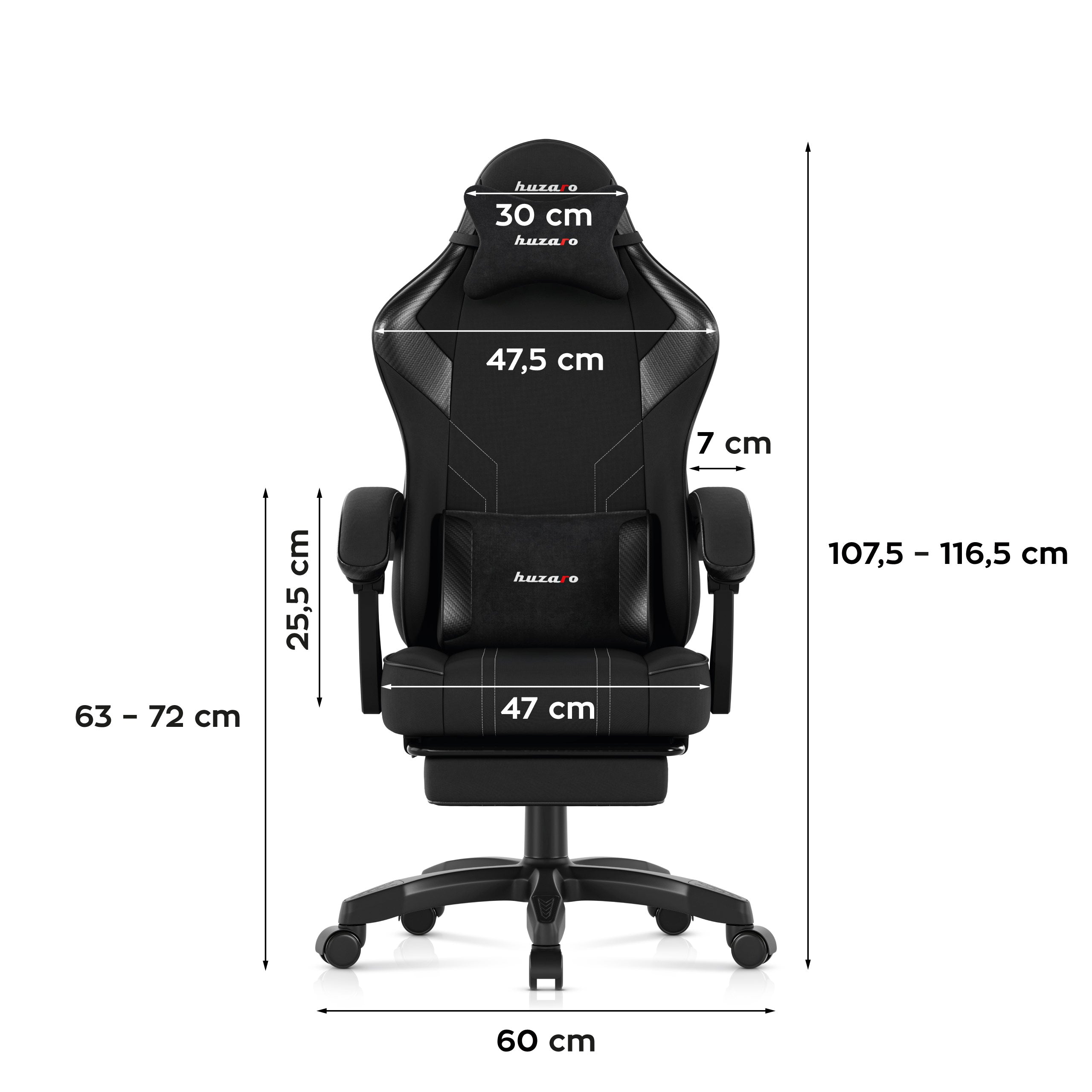 Poltrona da gaming Huzaro Force 3.7 Carbon Black