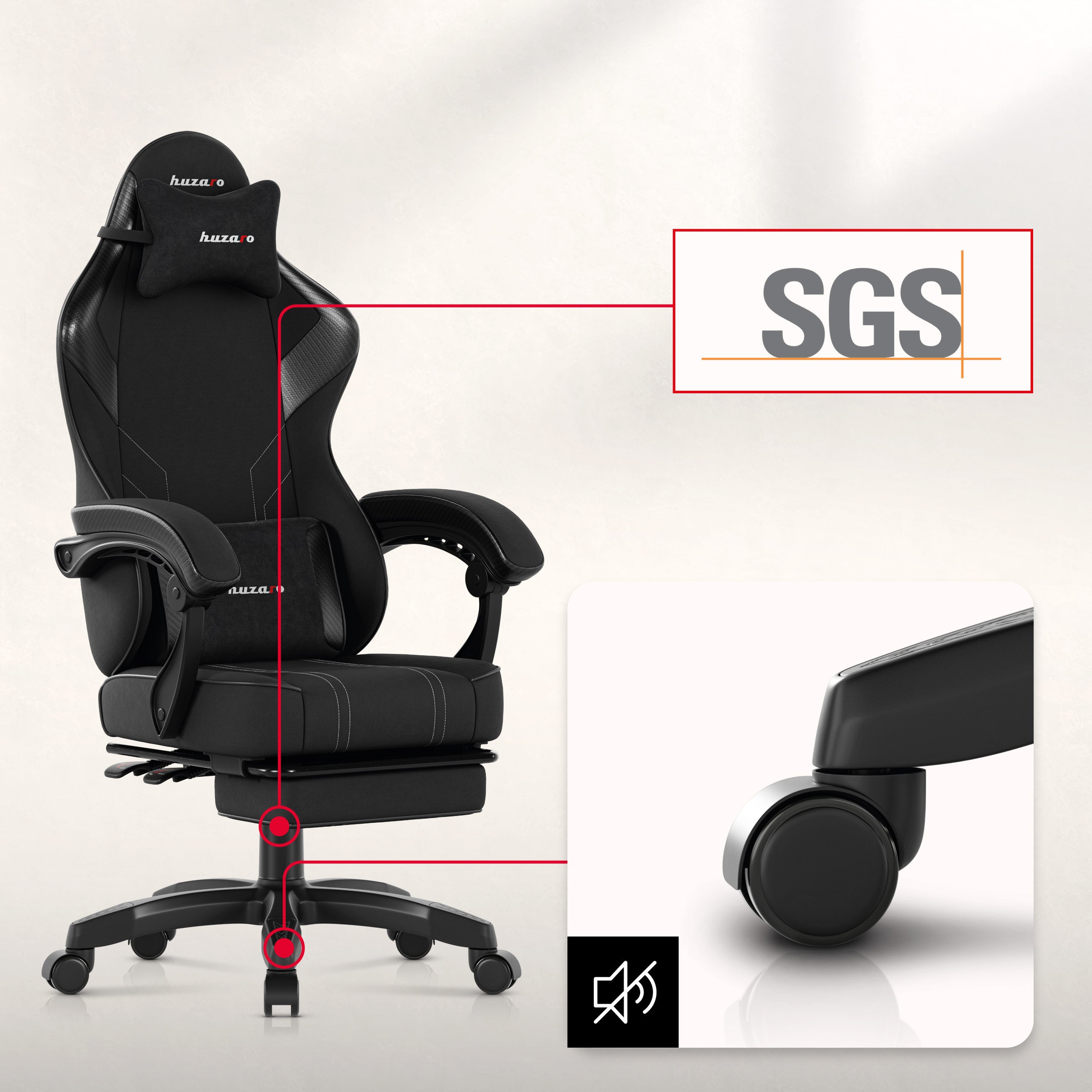 Poltrona da gaming Huzaro Force 3.7 Carbon Black