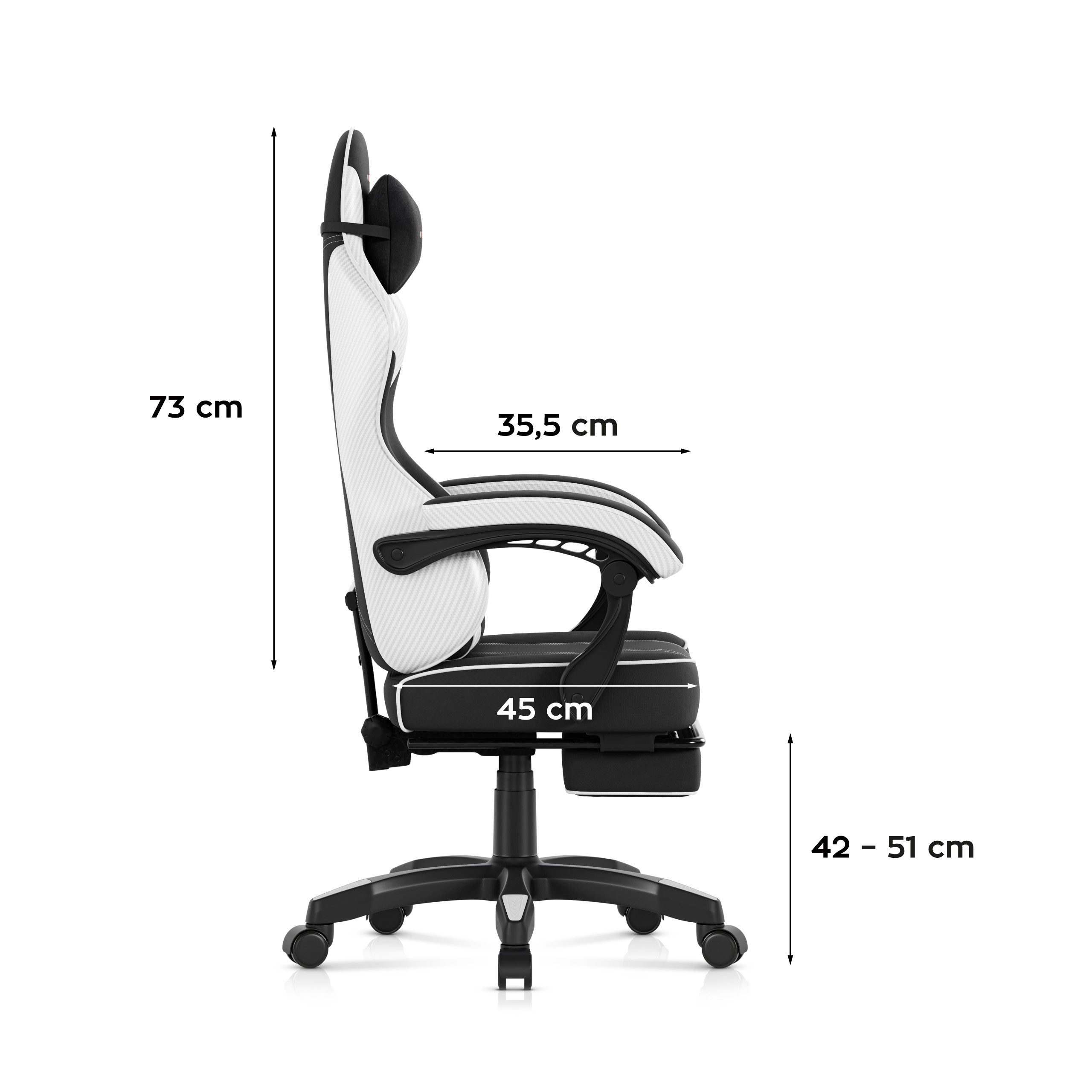 Poltrona da gaming Huzaro Force 3.7 White Carbon
