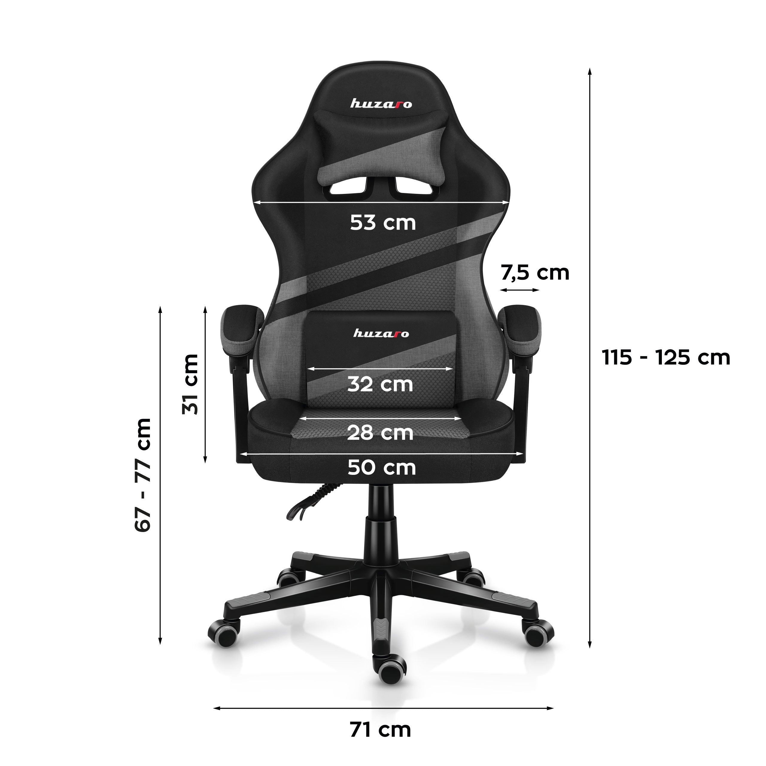 Poltrona da gaming HUZARO FORCE 4.4 Grey Mesh