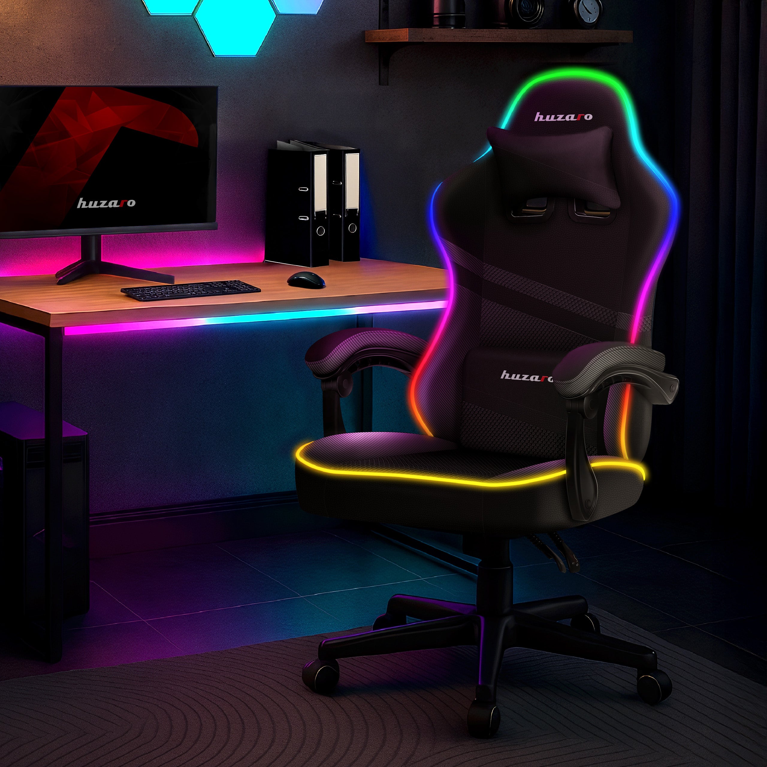 Poltrona da gaming Huzaro FORCE 4.4 RGB Black Mesh