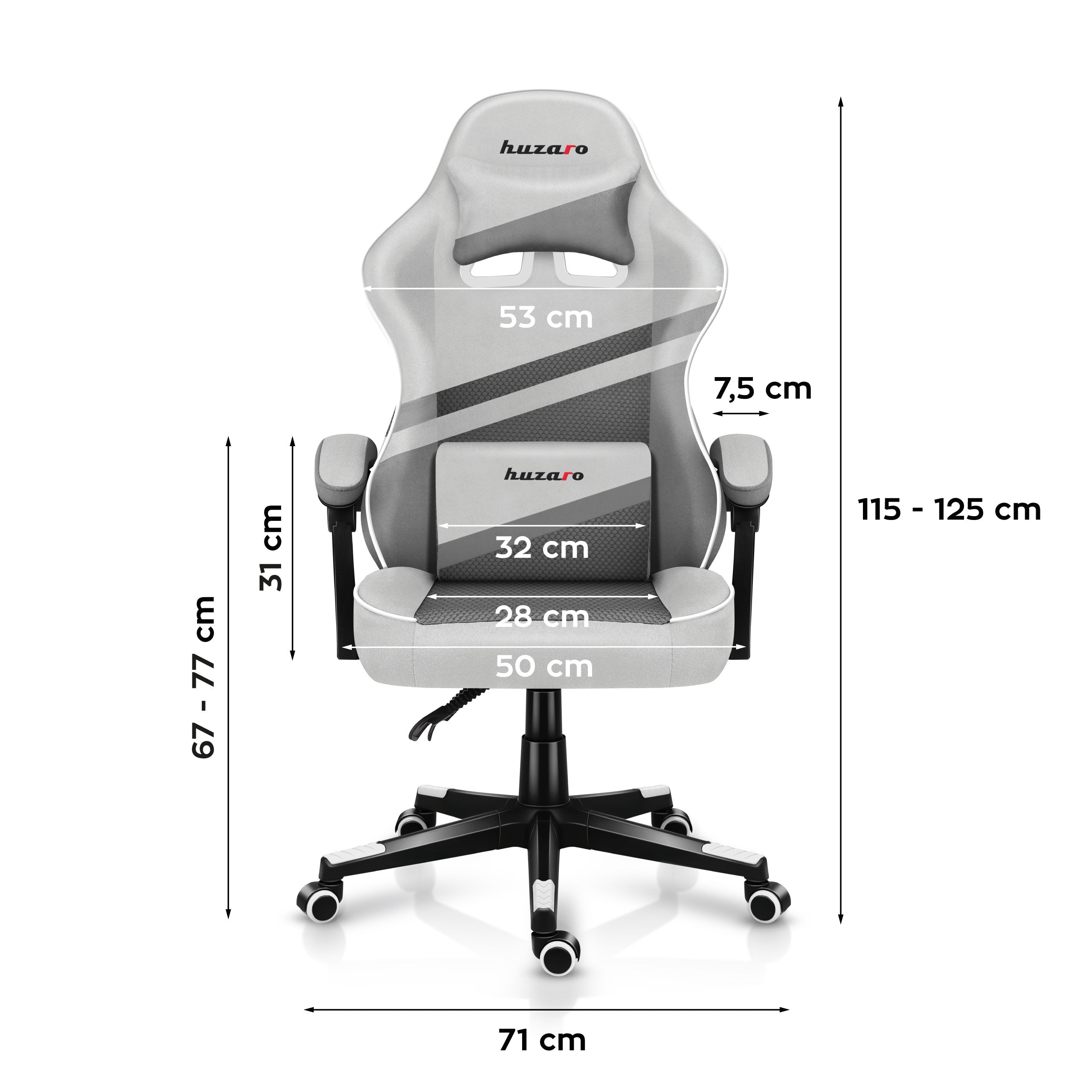Poltrona da gaming HUZARO FORCE 4.4 White Mesh