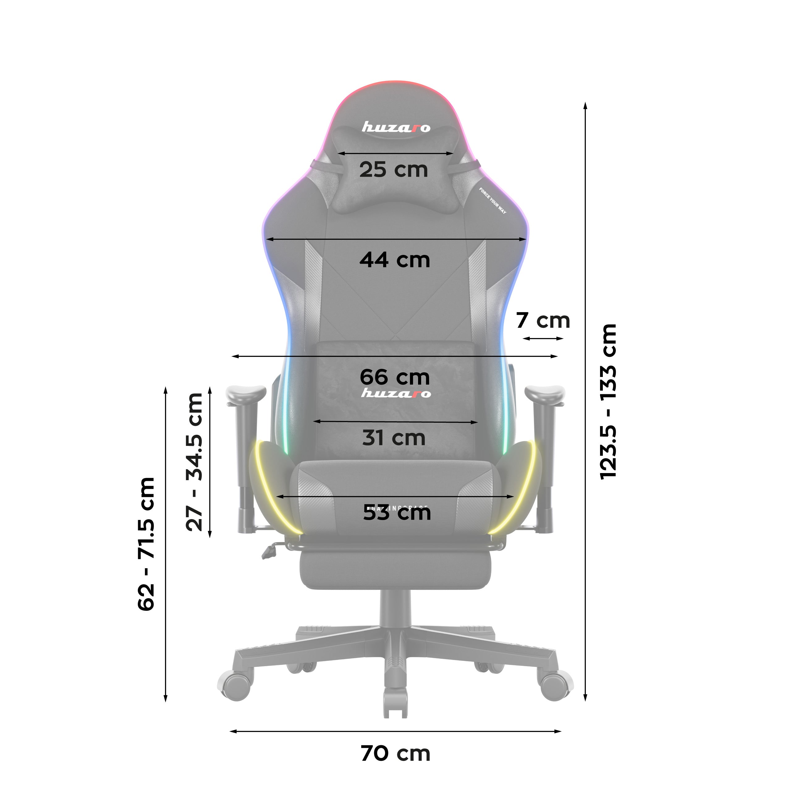 Poltrona da gaming LED Huzaro Force 5.7 Black RGB