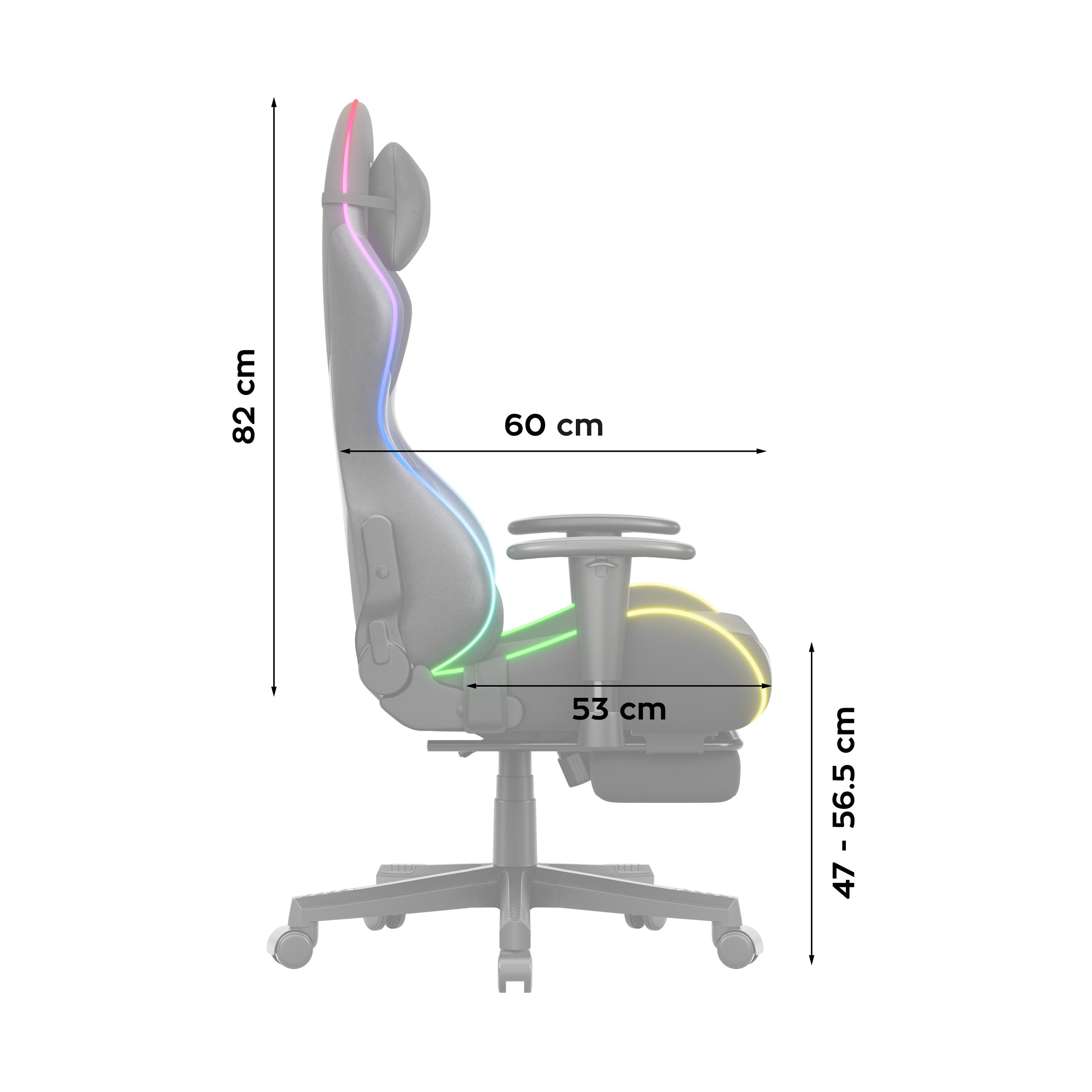 Poltrona da gaming LED Huzaro Force 5.7 Black RGB