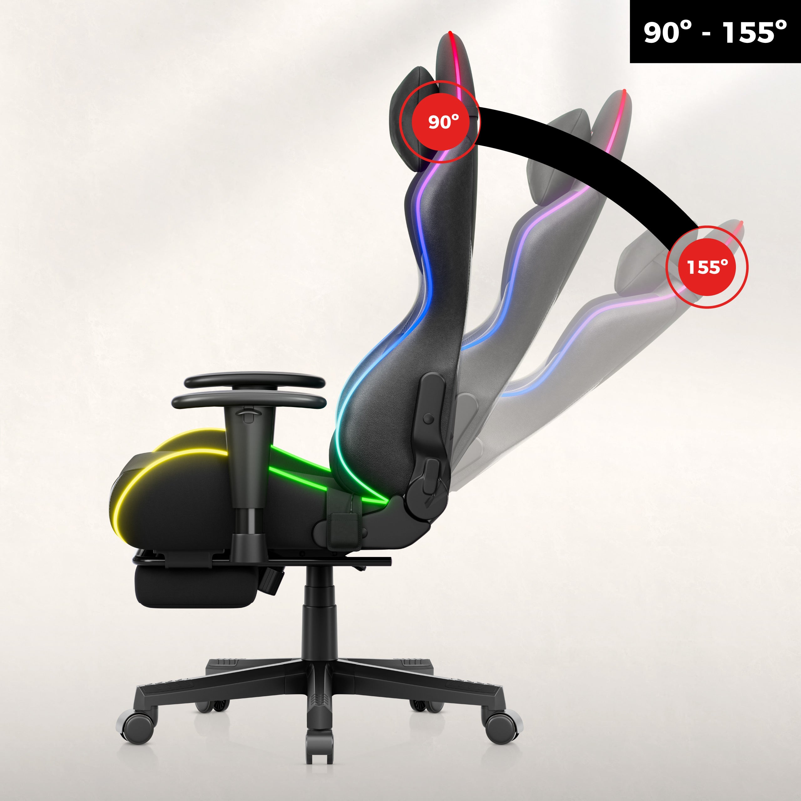 Poltrona da gaming LED Huzaro Force 5.7 Black RGB
