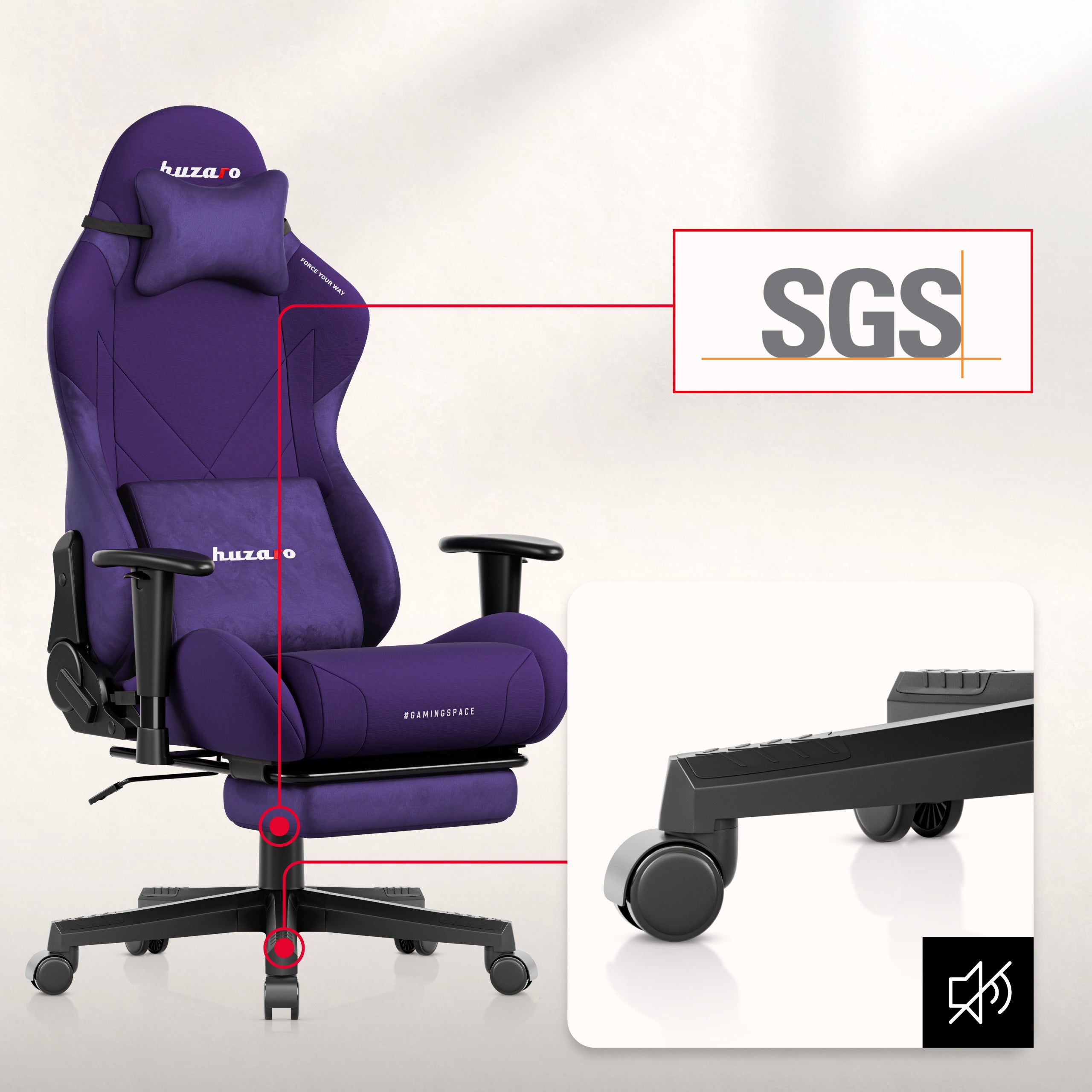 Poltrona da gaming Huzaro Force 5.7 Purple