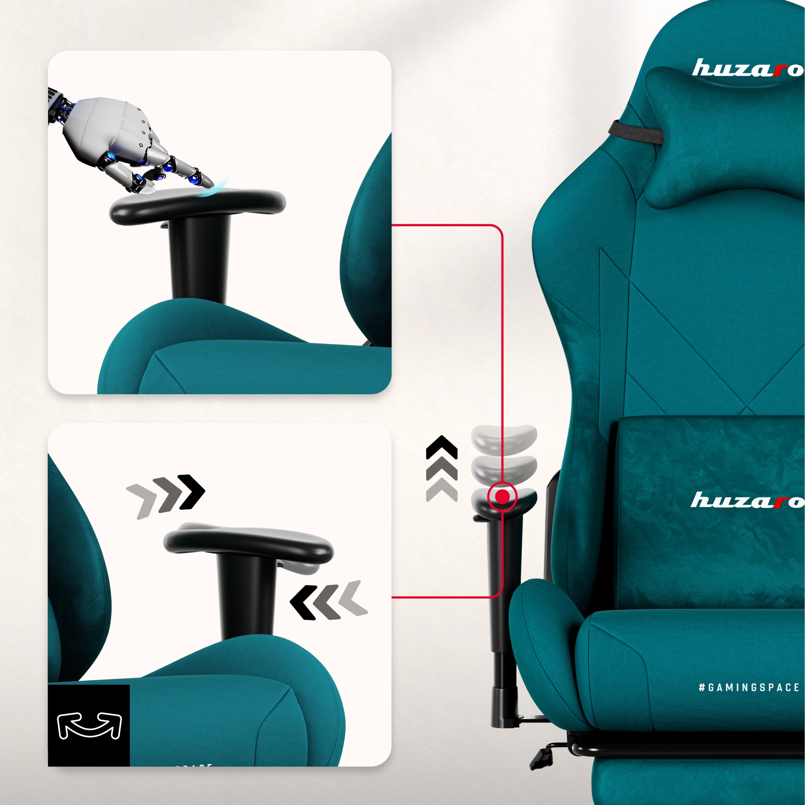 Poltrona da gaming Huzaro Force 5.7 Teal