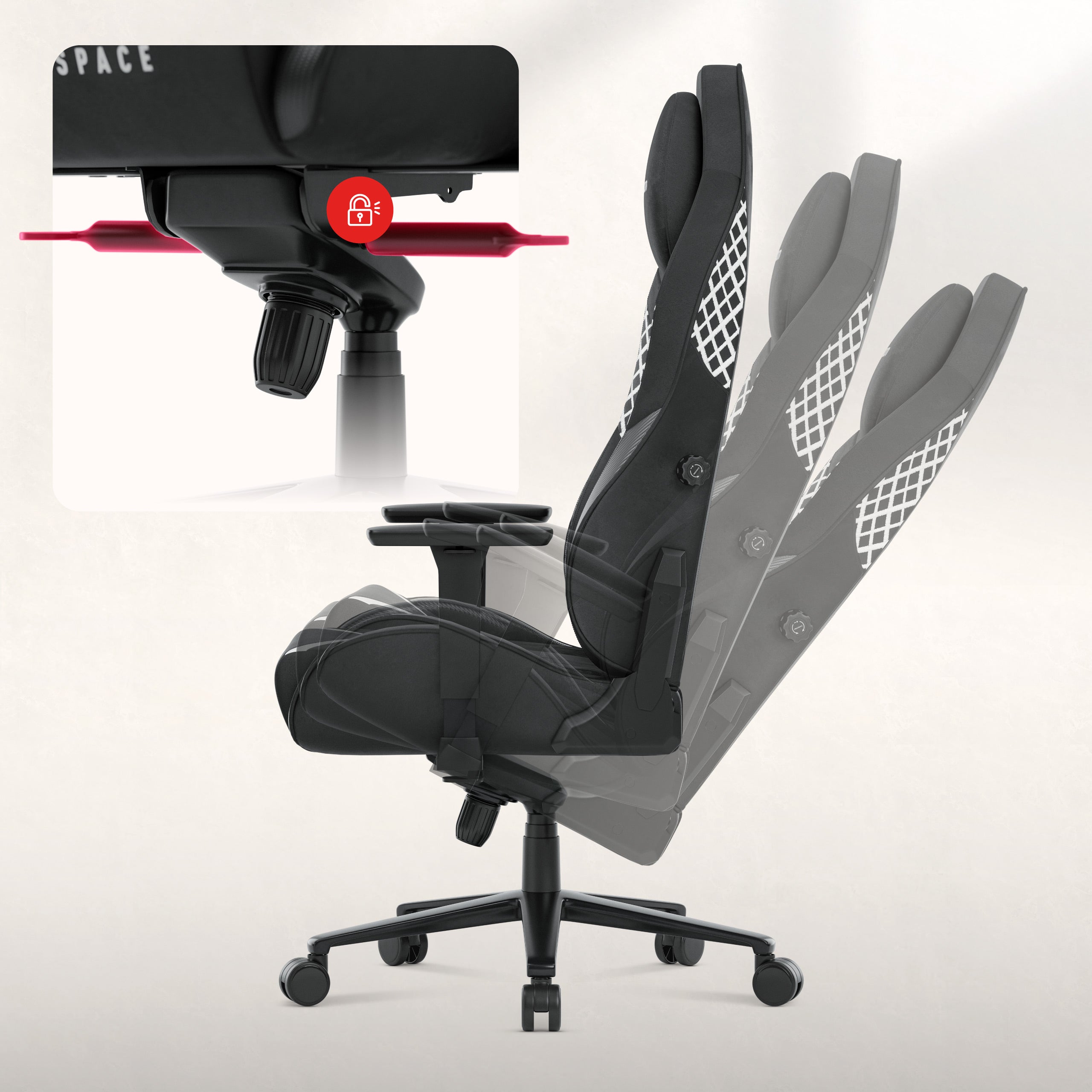 Poltrona da gaming in pelle scamosciata Huzaro Force 8.3 Carbon Black