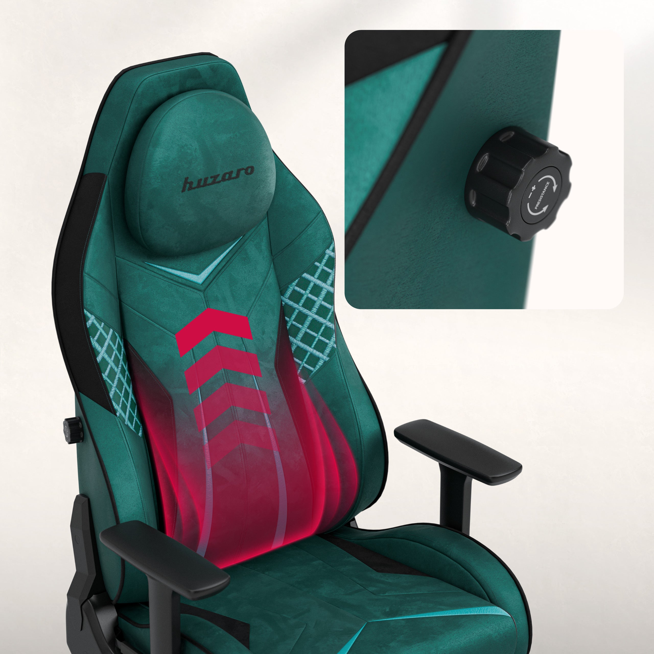Poltrona da gaming in pelle scamosciata Huzaro Force 8.3 Green