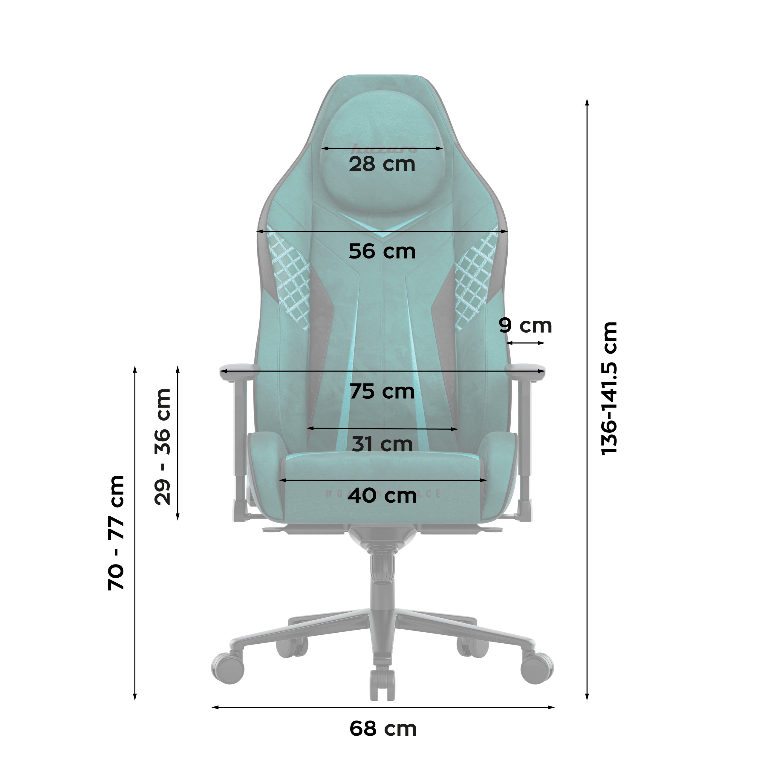 Poltrona da gaming in pelle scamosciata Huzaro Force 8.3 Green