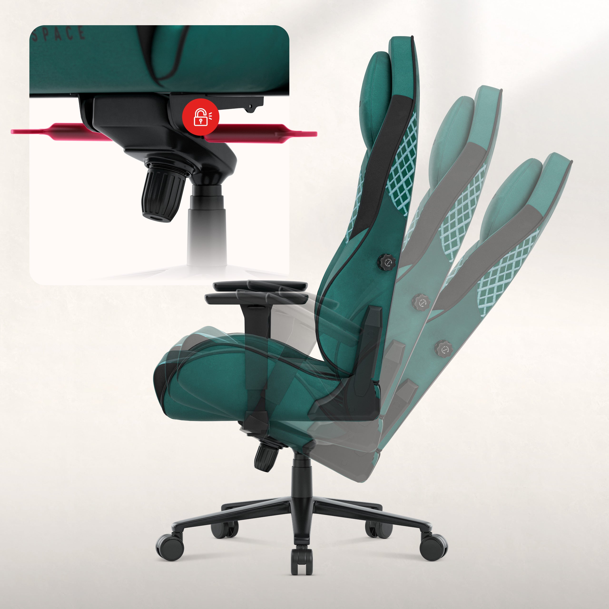 Poltrona da gaming in pelle scamosciata Huzaro Force 8.3 Green