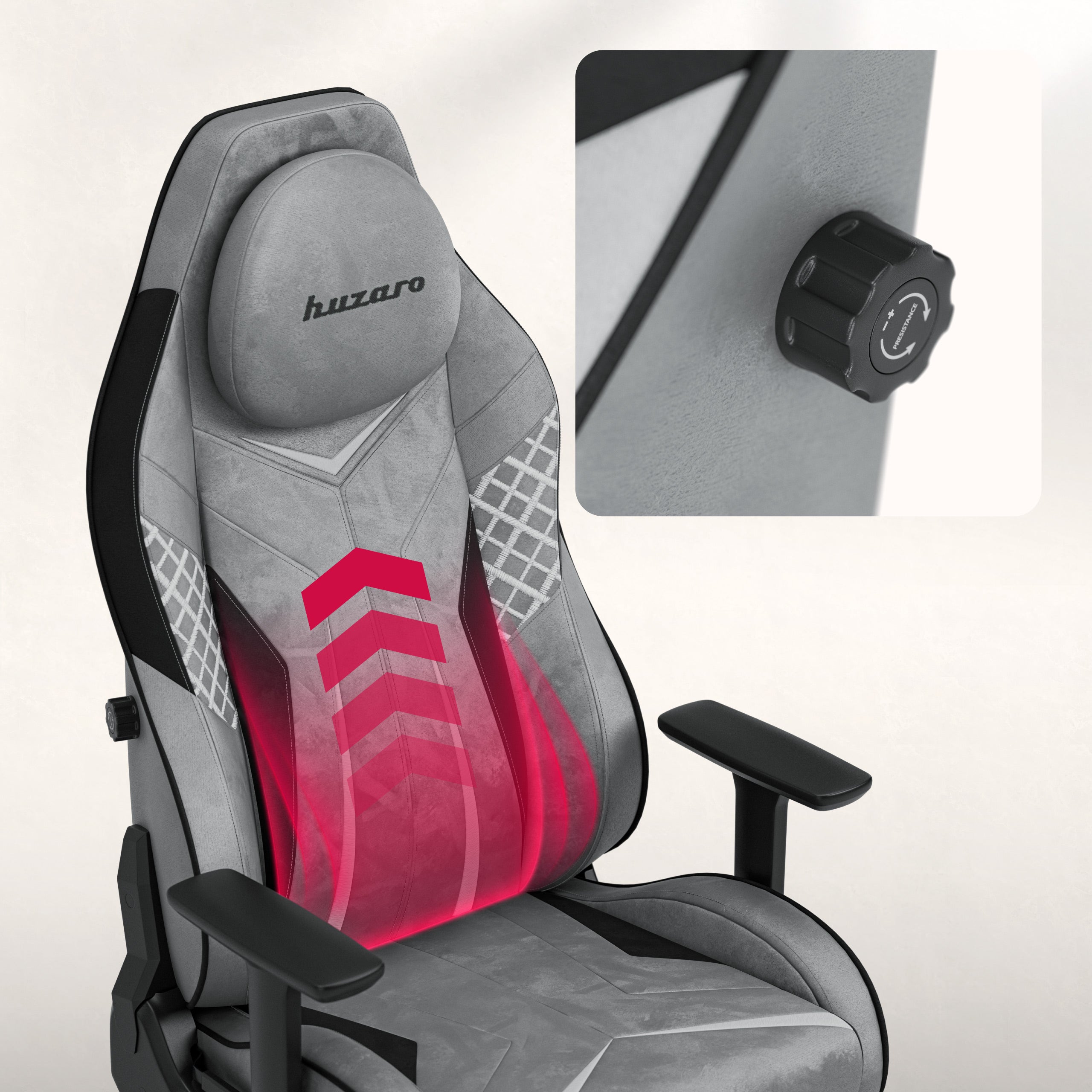 Poltrona da gaming in pelle scamosciata Huzaro Force 8.3 Grey