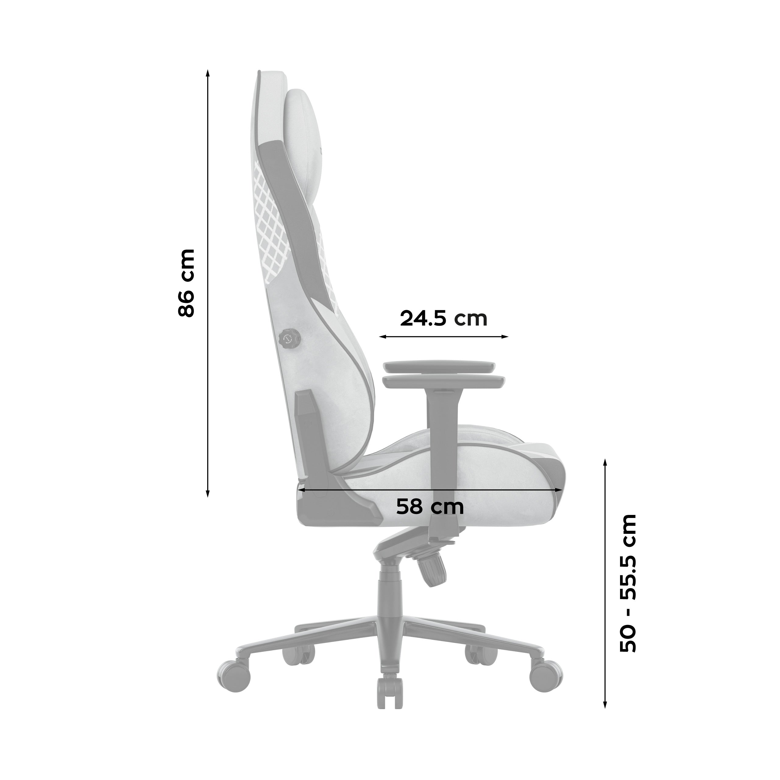 Poltrona da gaming in pelle scamosciata Huzaro Force 8.3 Grey
