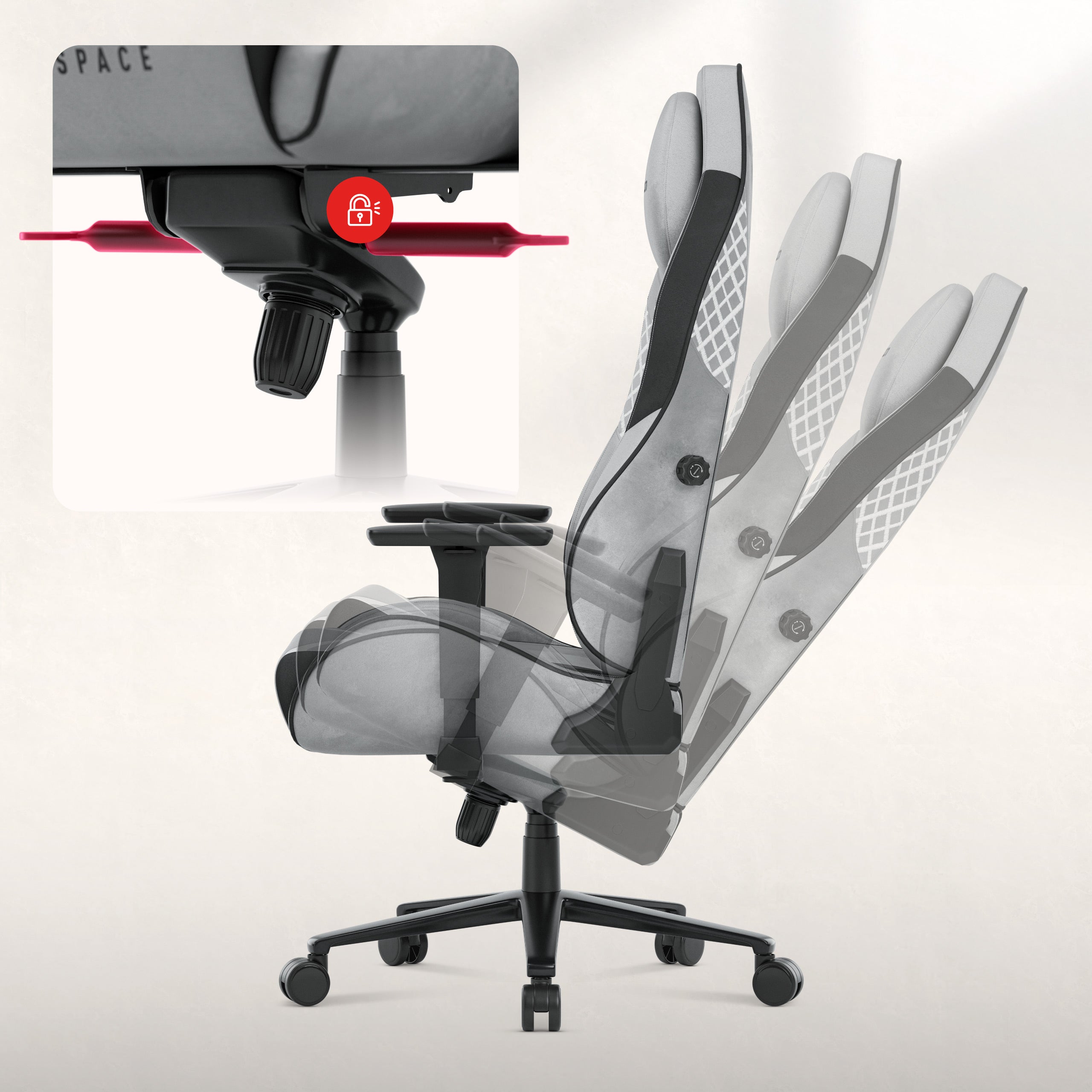 Poltrona da gaming in pelle scamosciata Huzaro Force 8.3 Grey