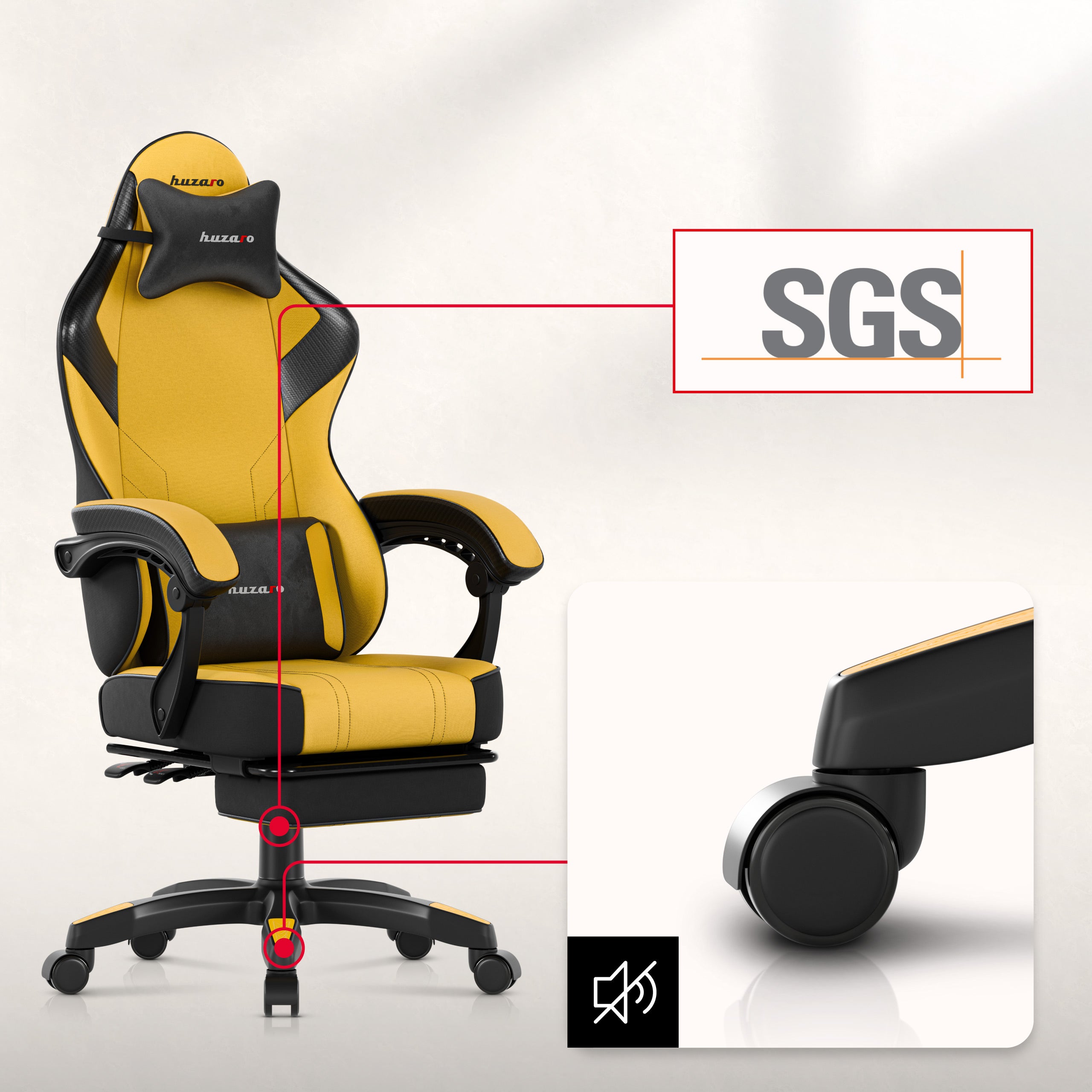 Poltrona da gaming Huzaro Force 3.7 Yellow