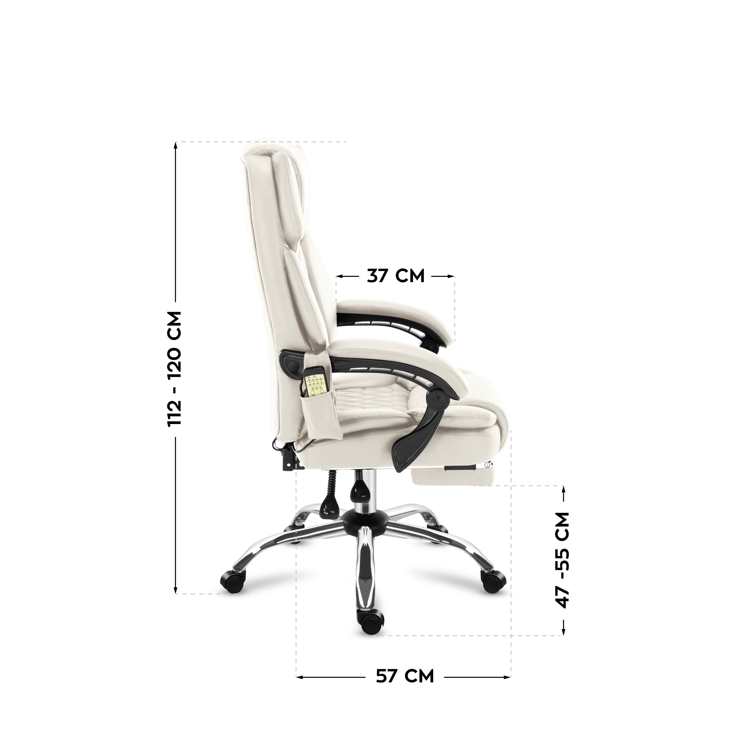 Poltrona da ufficio con funzione massaggio e poggiapiedi Mark Adler Boss 6.0 Beige