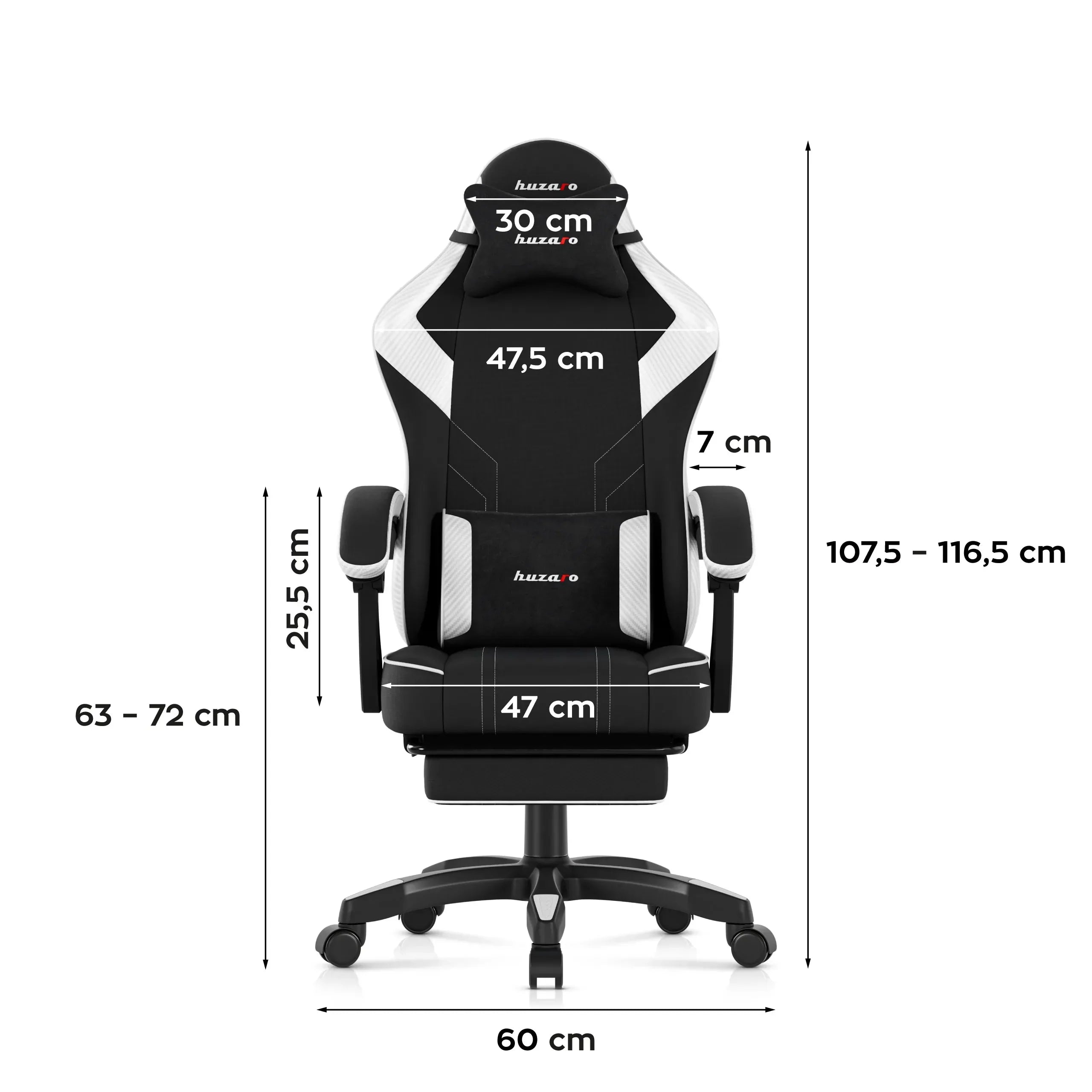 Poltrona da gaming Huzaro Force 3.7 White Carbon