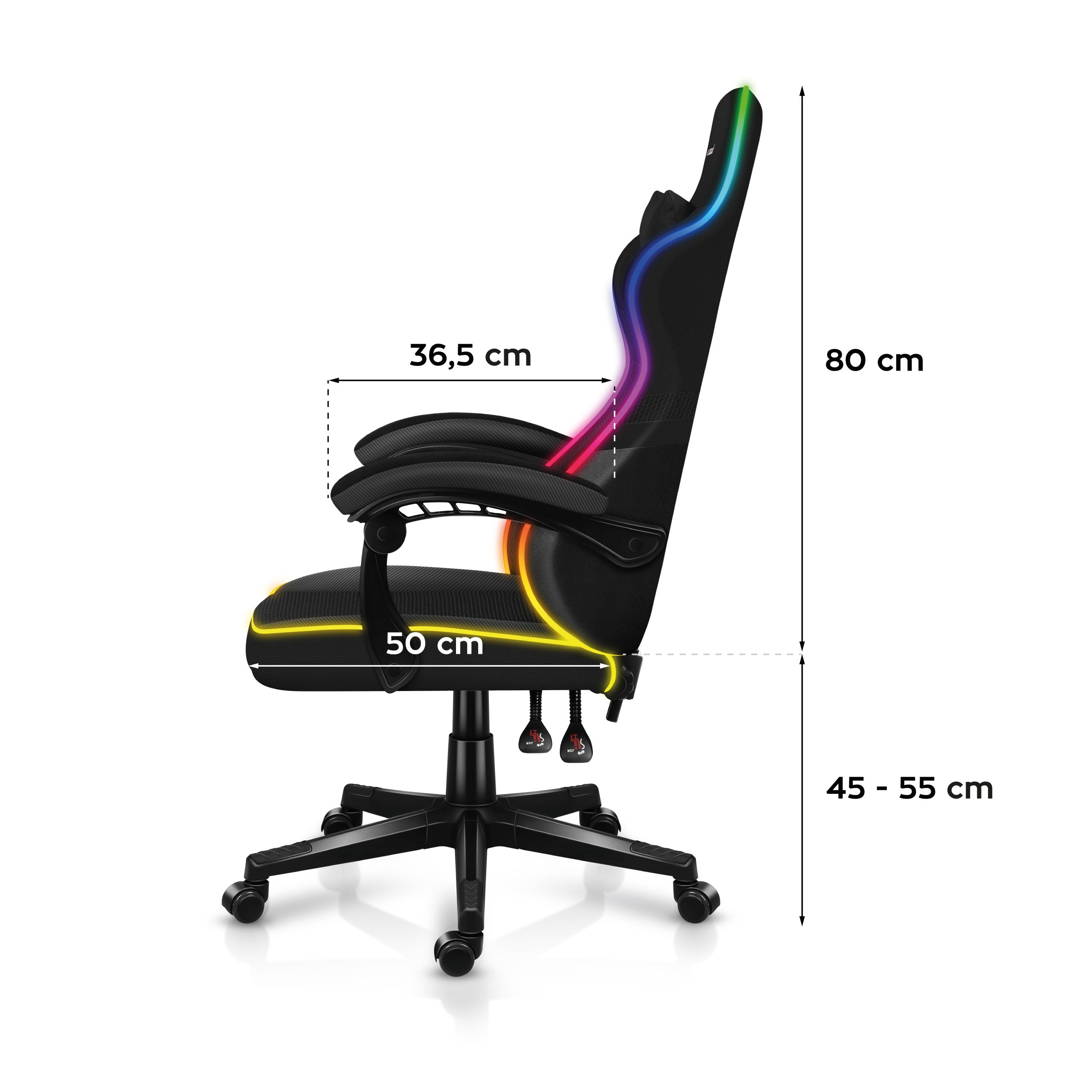 Poltrona da gaming Huzaro FORCE 4.4 RGB Black Mesh