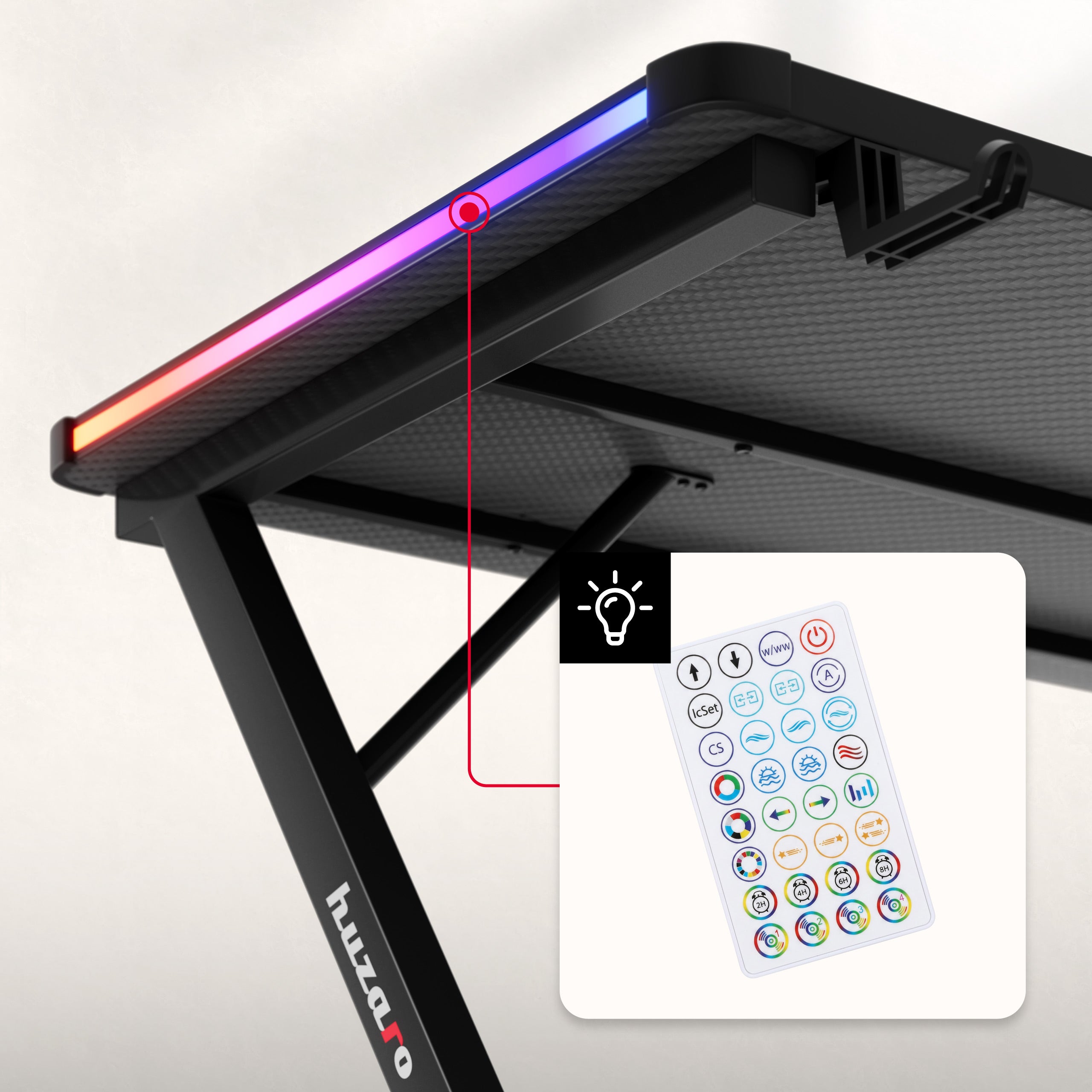 Scrivania da gaming Huzaro Hero 2.5 RGB LED 120 cm