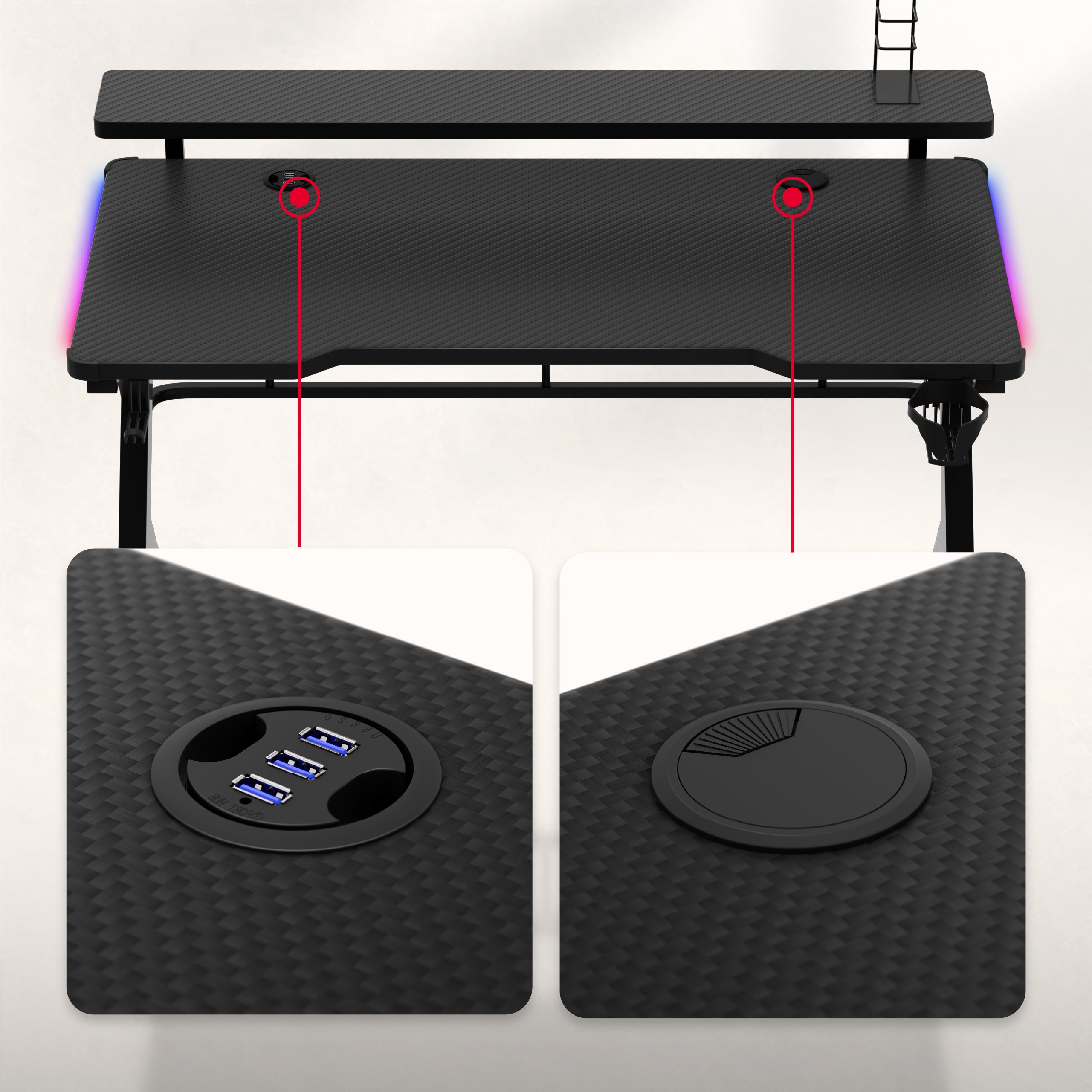 Scrivania da gaming Huzaro Hero 5.0 RGB LED 120 cm