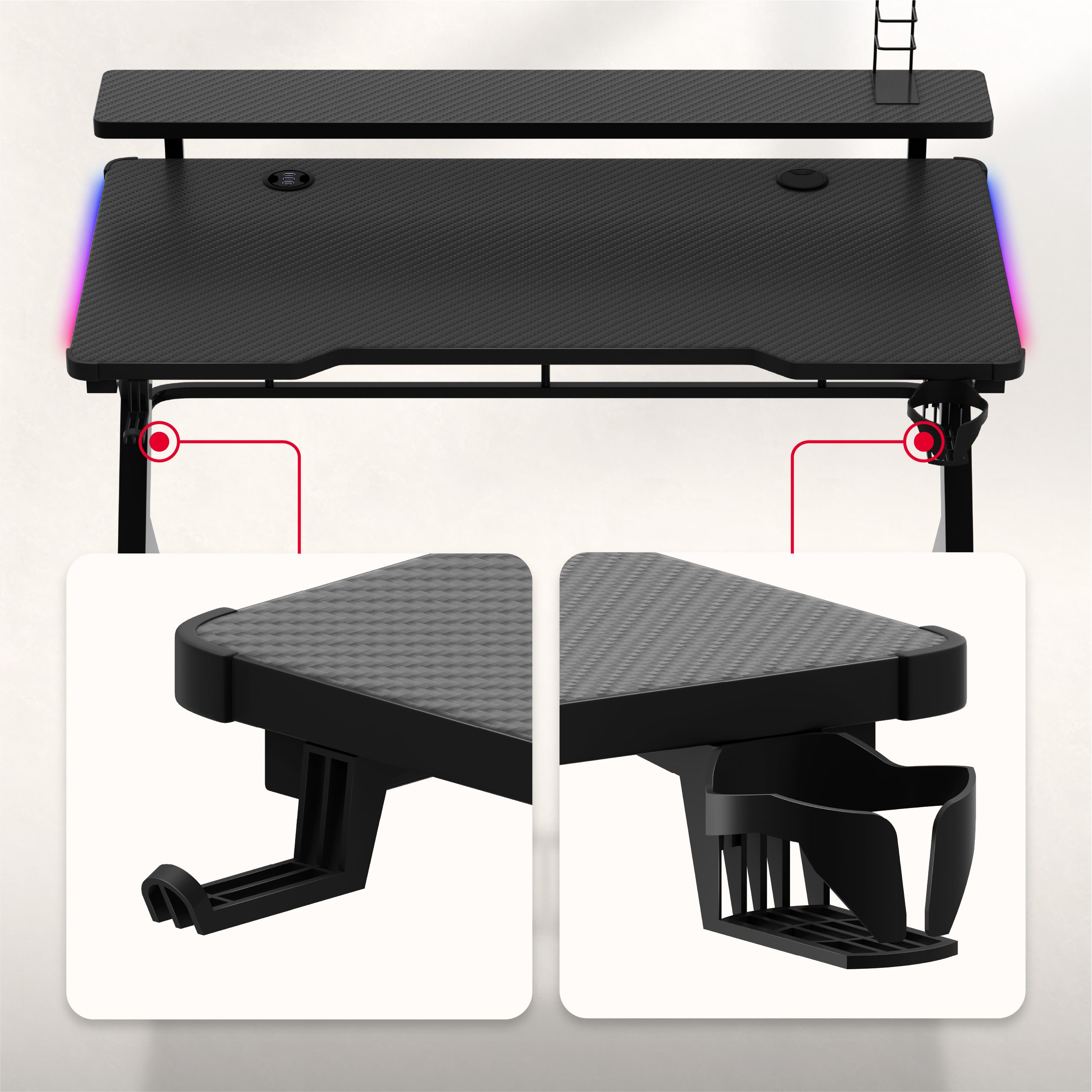Scrivania da gaming Huzaro Hero 5.0 RGB LED 120 cm
