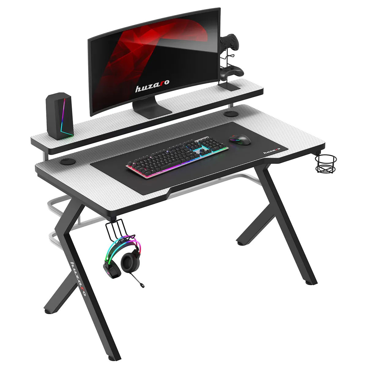 Scrivania da gaming Huzaro Hero 5.0 White 120 cm