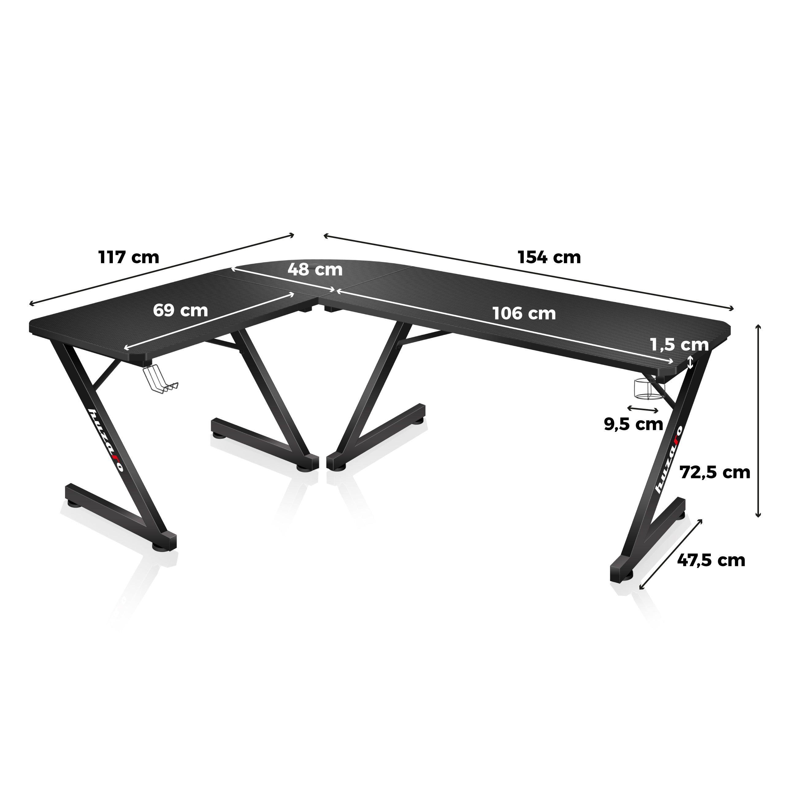 Scrivania da gaming Huzaro Hero 7.0 154 cm