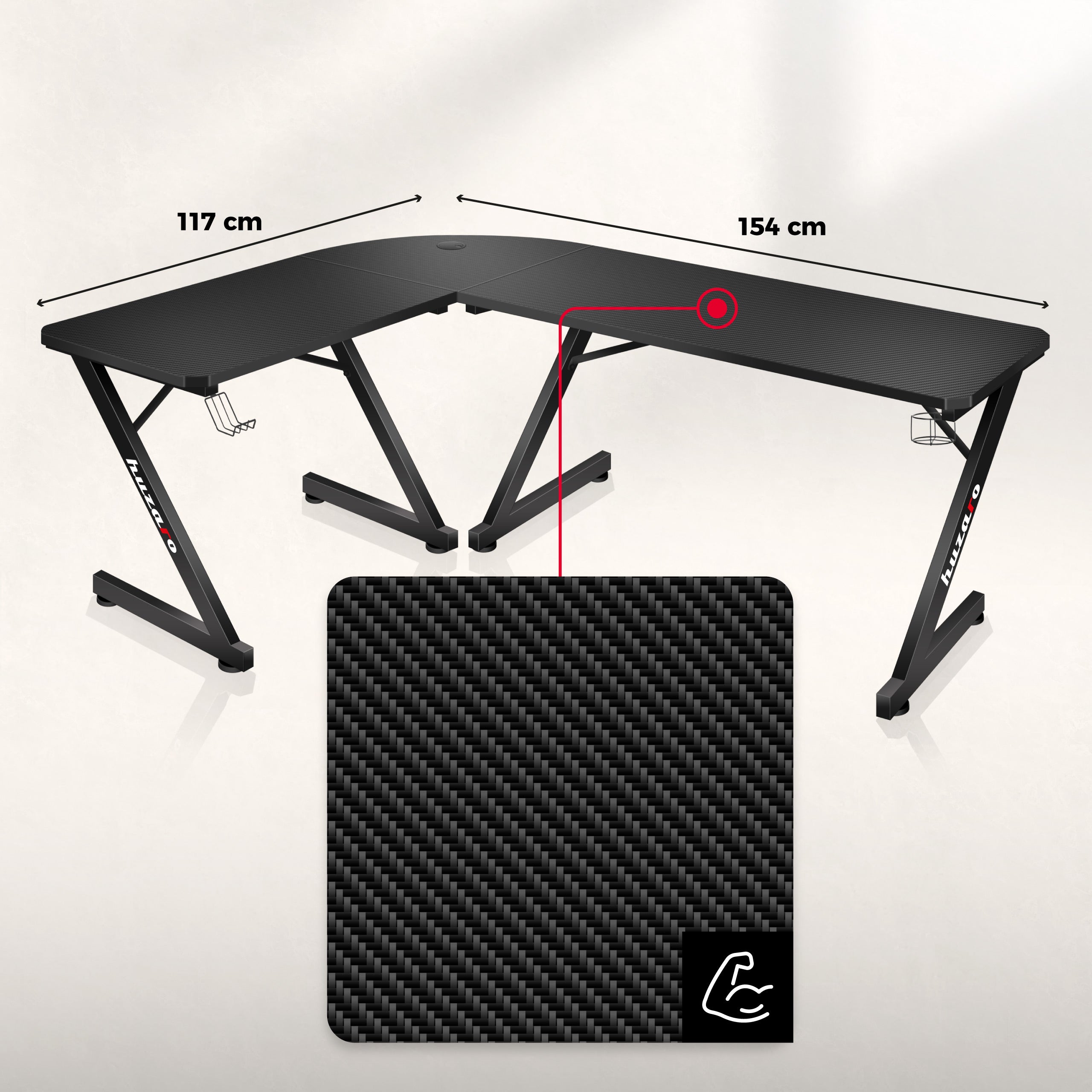 Scrivania da gaming Huzaro Hero 7.0 154 cm