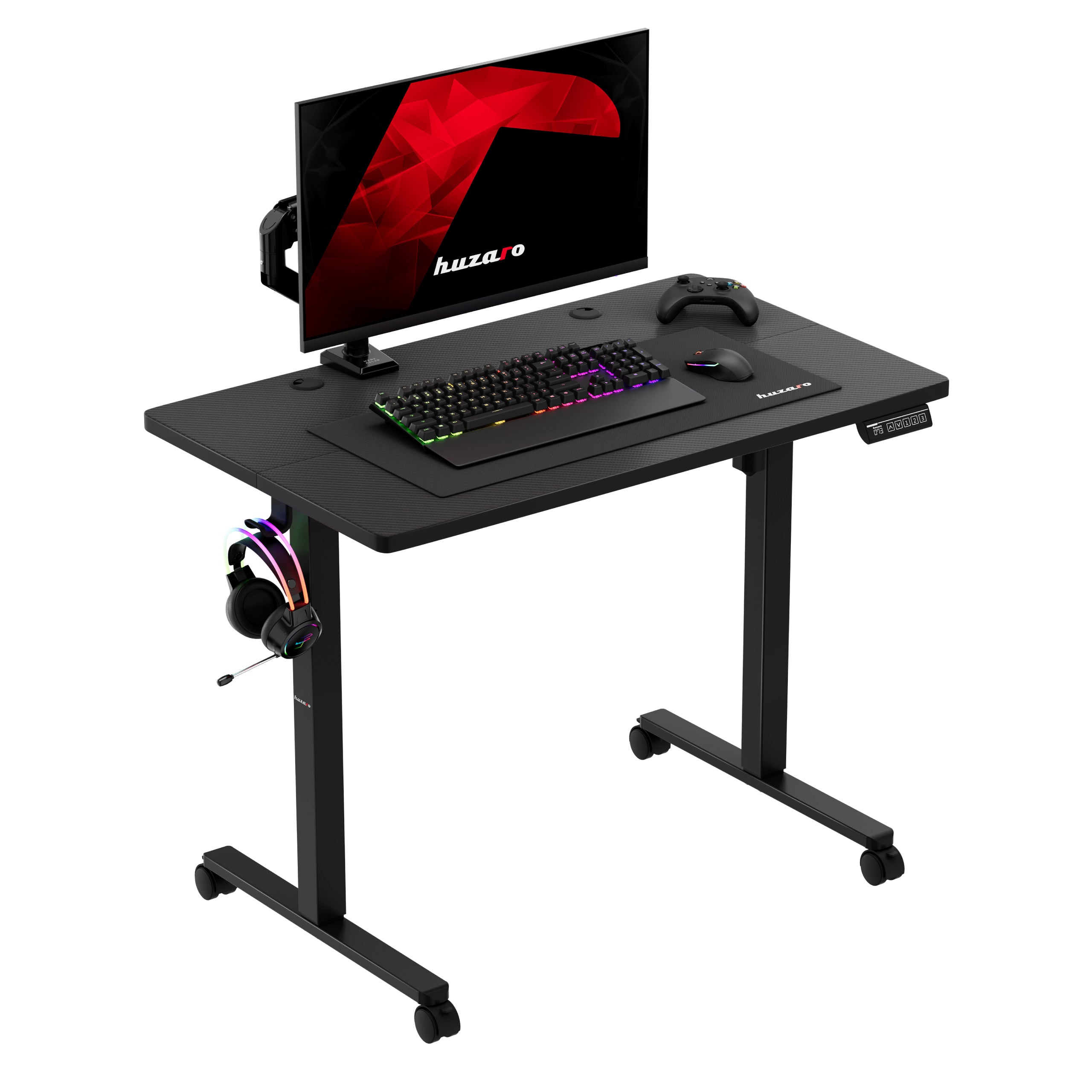 Scrivania regolabile su ruote con motore elettrico Huzaro Hero 7.8 Black