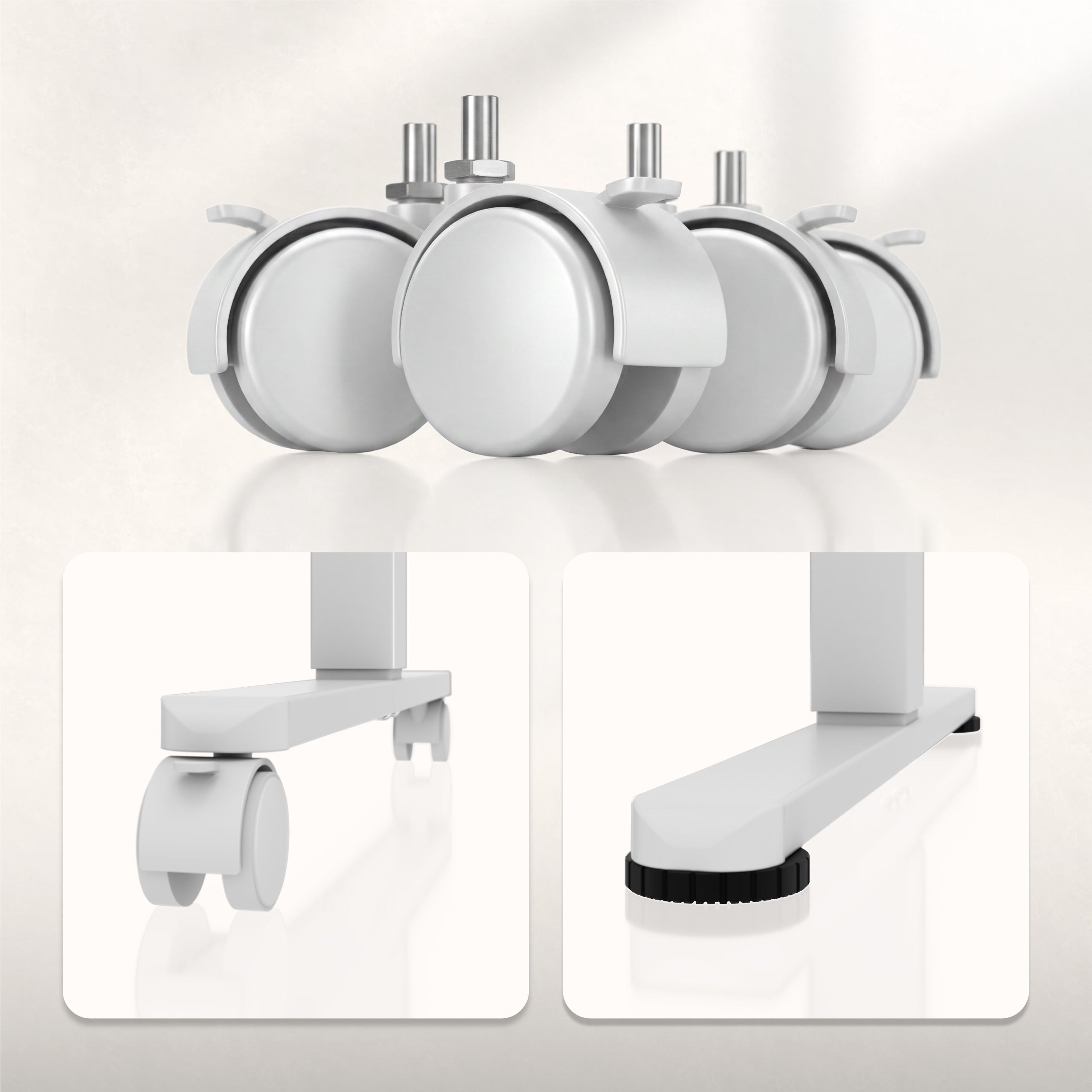 Scrivania regolabile con rotelle e regolazione elettrica Huzaro Hero 7.8 White