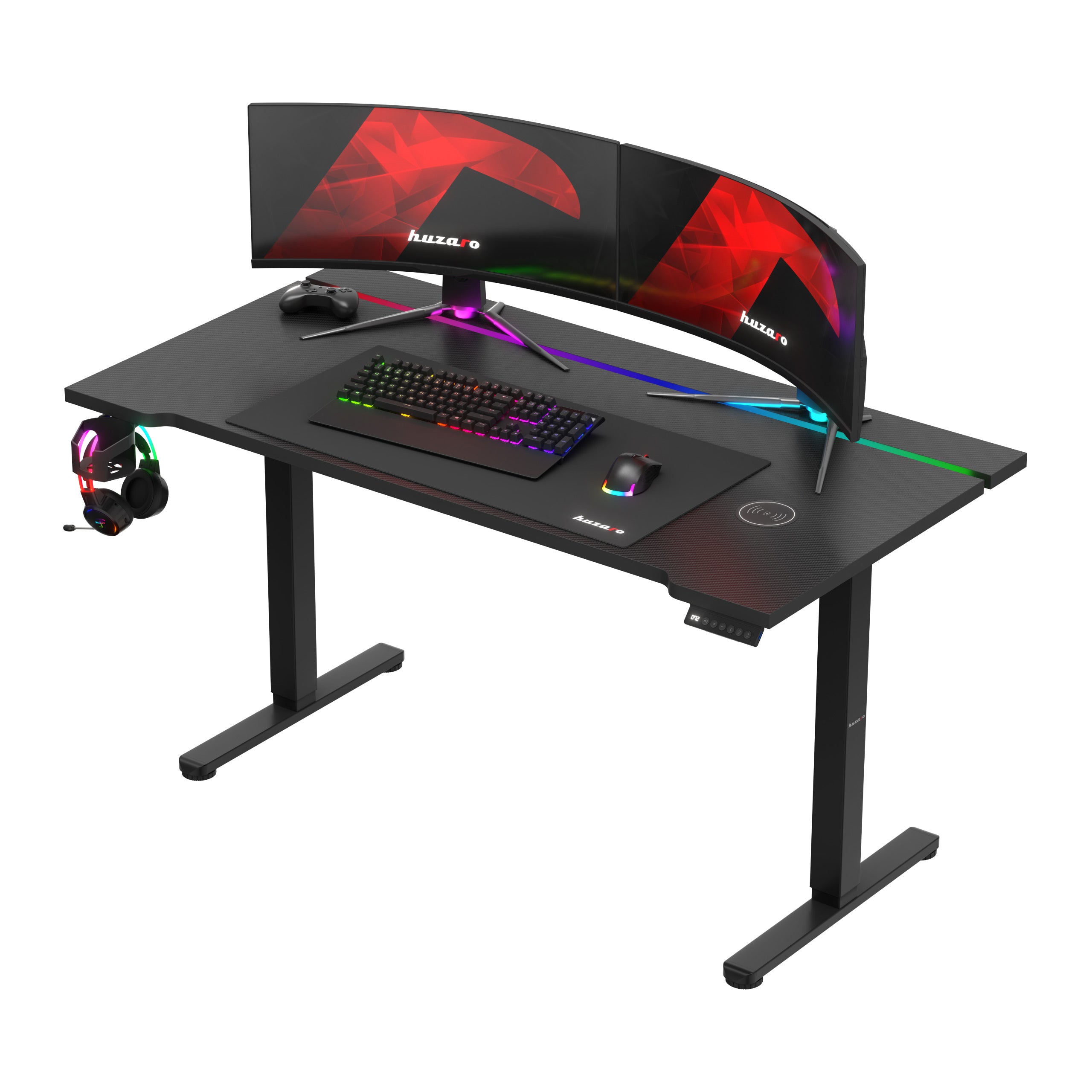 Scrivania regolabile elettricamente Huzaro Hero 8.7 RGB LED 140 cm