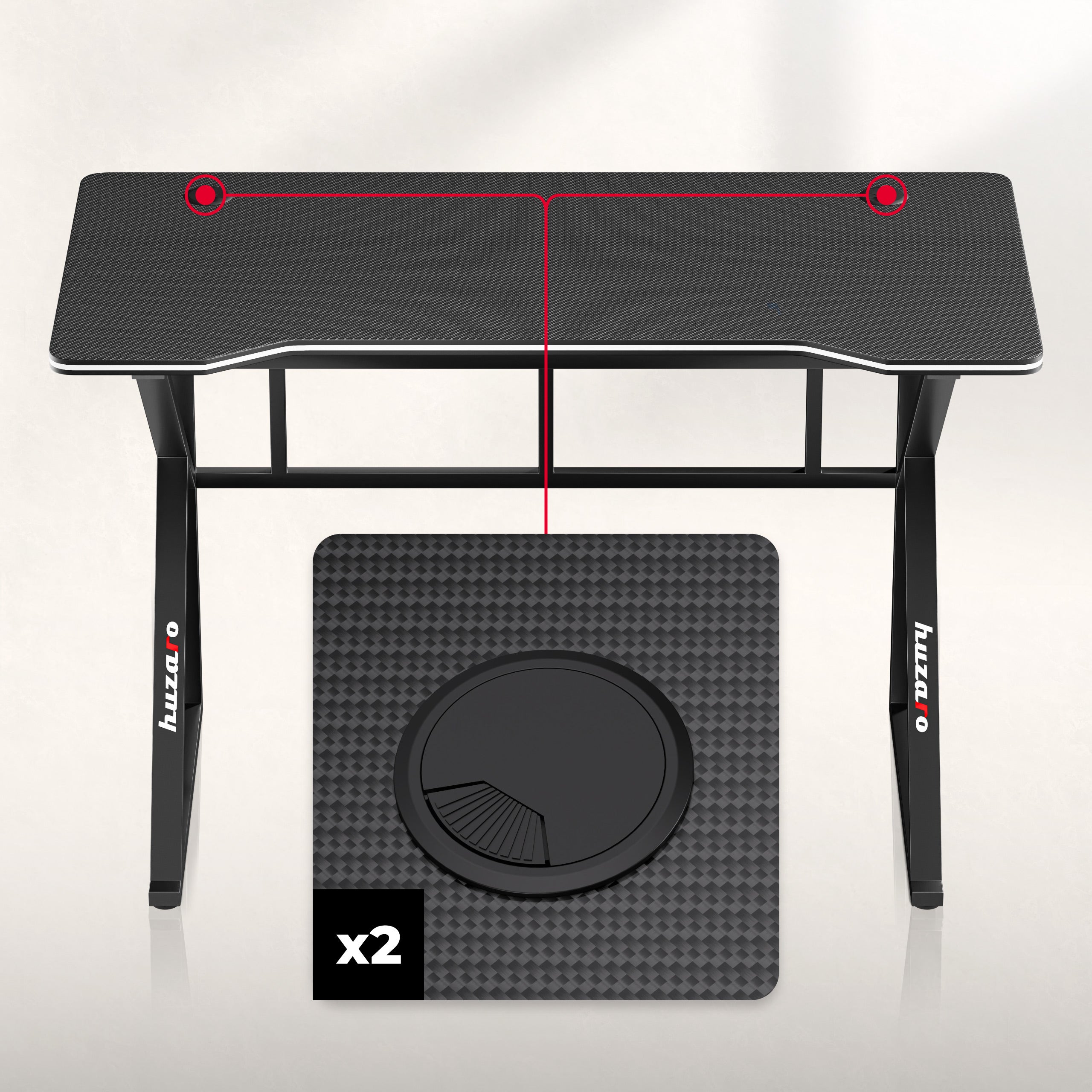 Scrivania da gaming Huzaro Hero 1.6 Black 120 cm