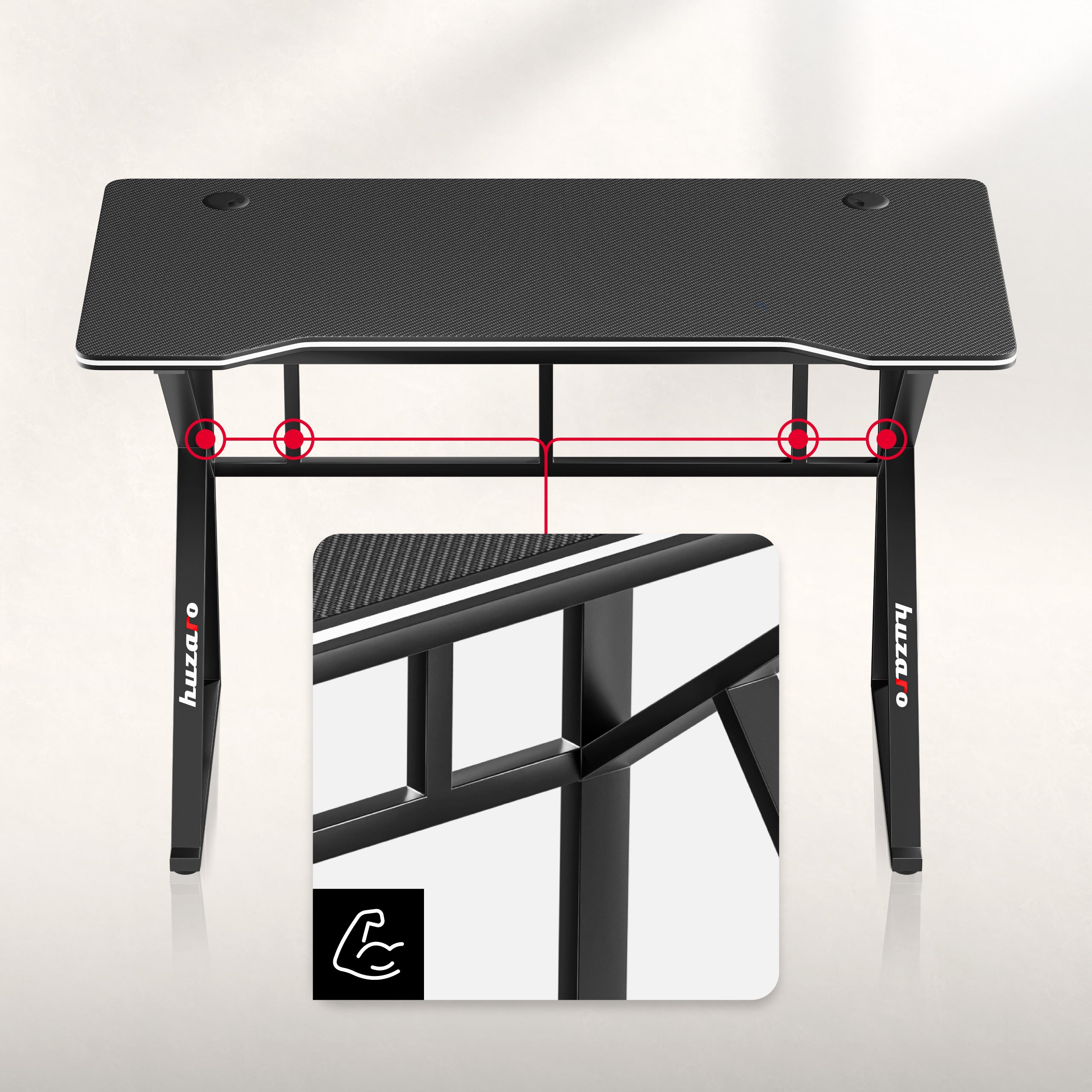 Scrivania da gaming Huzaro Hero 1.6 Black 120 cm