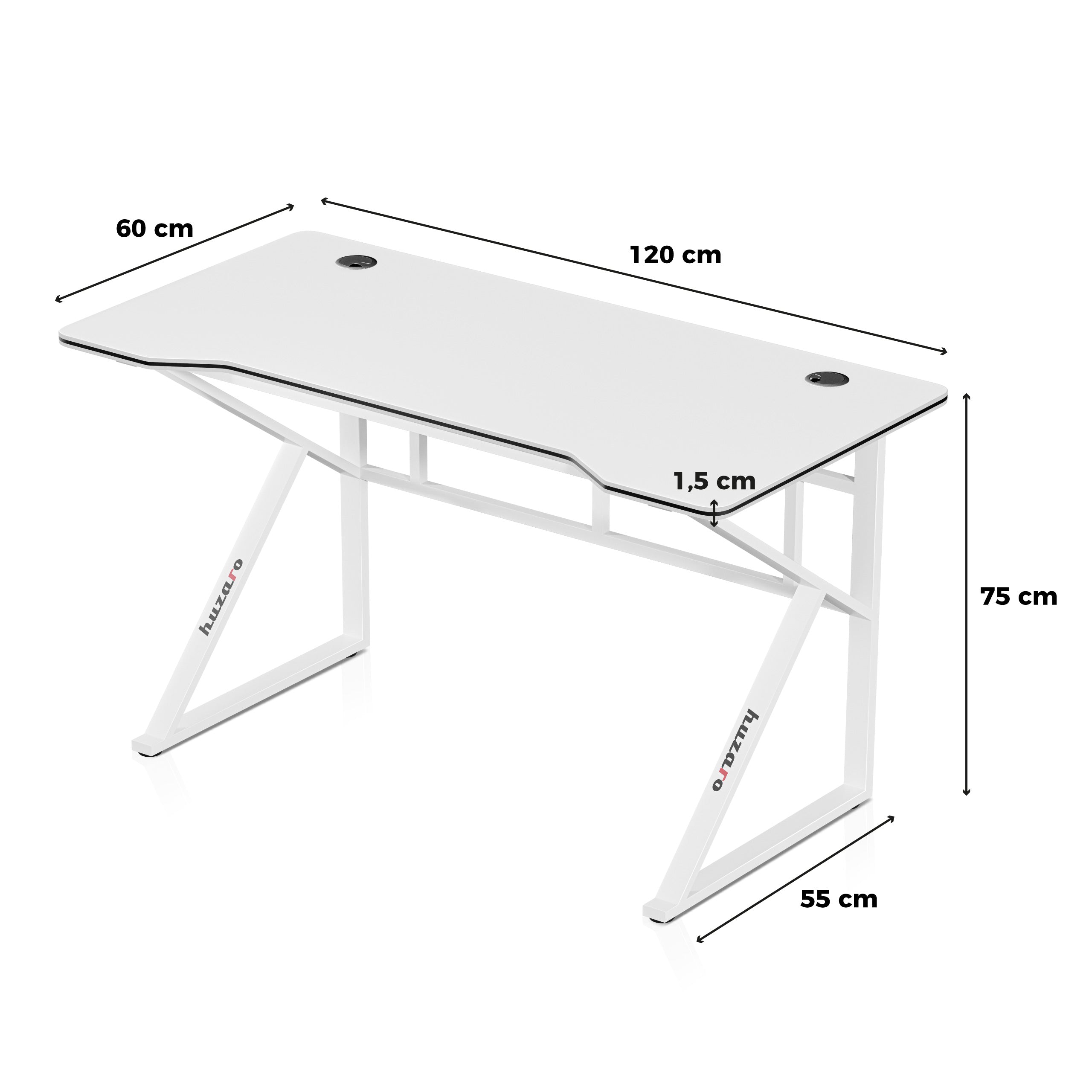 Scrivania da gaming Huzaro Hero 1.6 White 120 cm