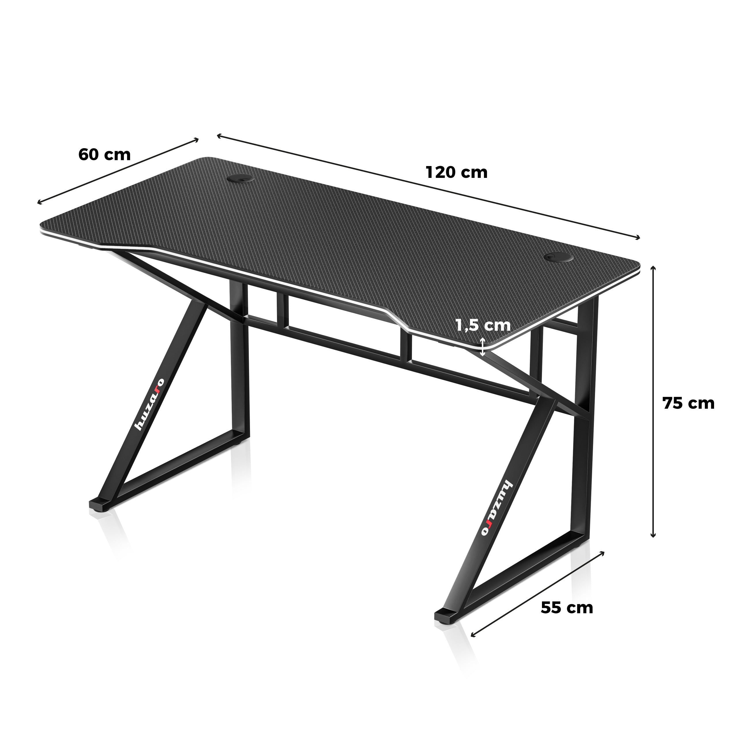 Scrivania da gaming Huzaro Hero 1.6 Black 120 cm